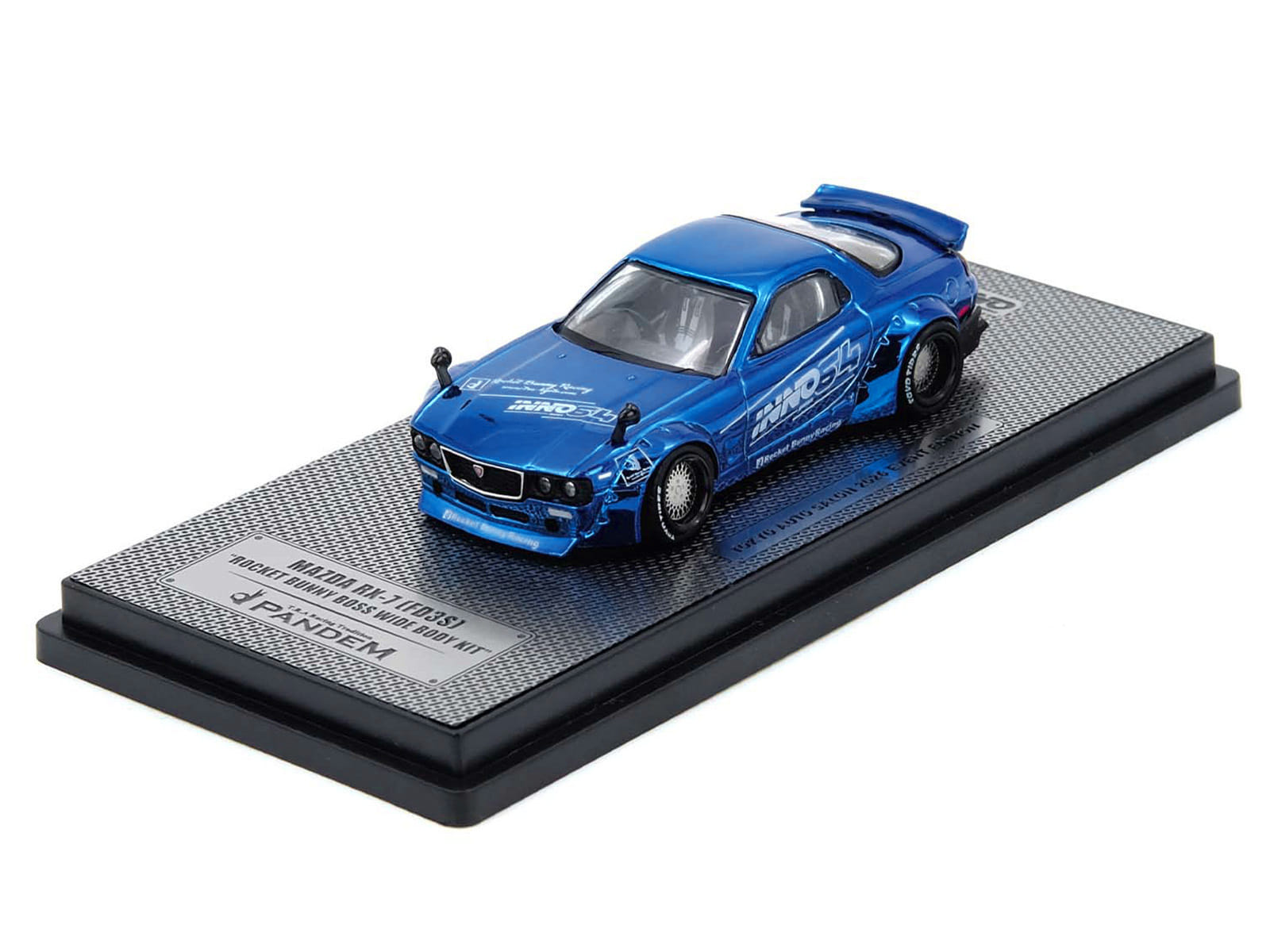 Mazda RX-7 (FD3S) RHD (Right Hand Drive) "Pandem Rocket Bunny" Blue Chrome "Tokyo Auto Salon 2026 Event Edition" 1/64 Diecast Model Car by Inno Models - Image 4