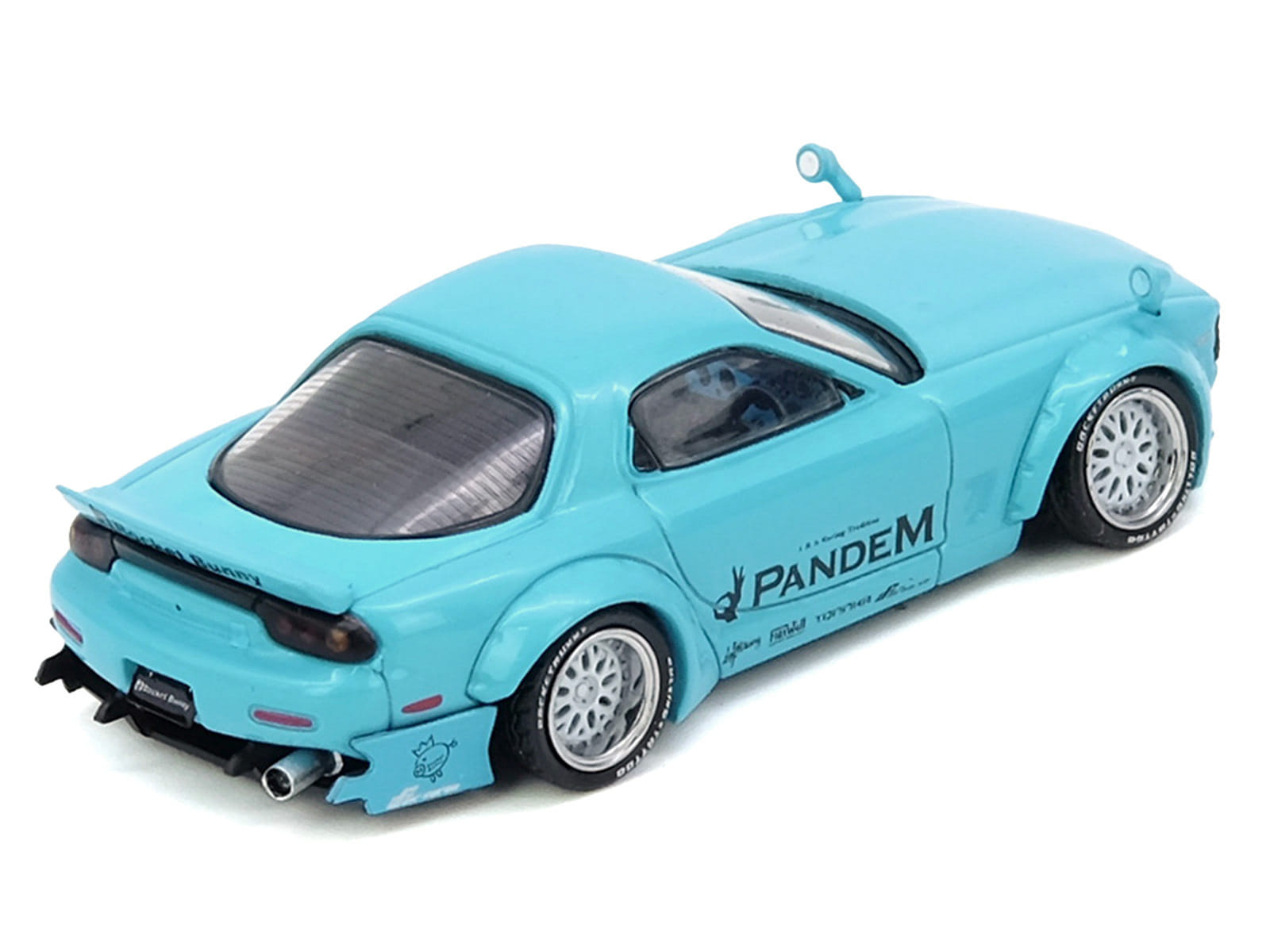 Mazda RX-7 (FD3S) RHD (Right Hand Drive) "Pandem Rocket Bunny" Light Blue 1/64 Diecast Model Car by Inno Models - Image 2