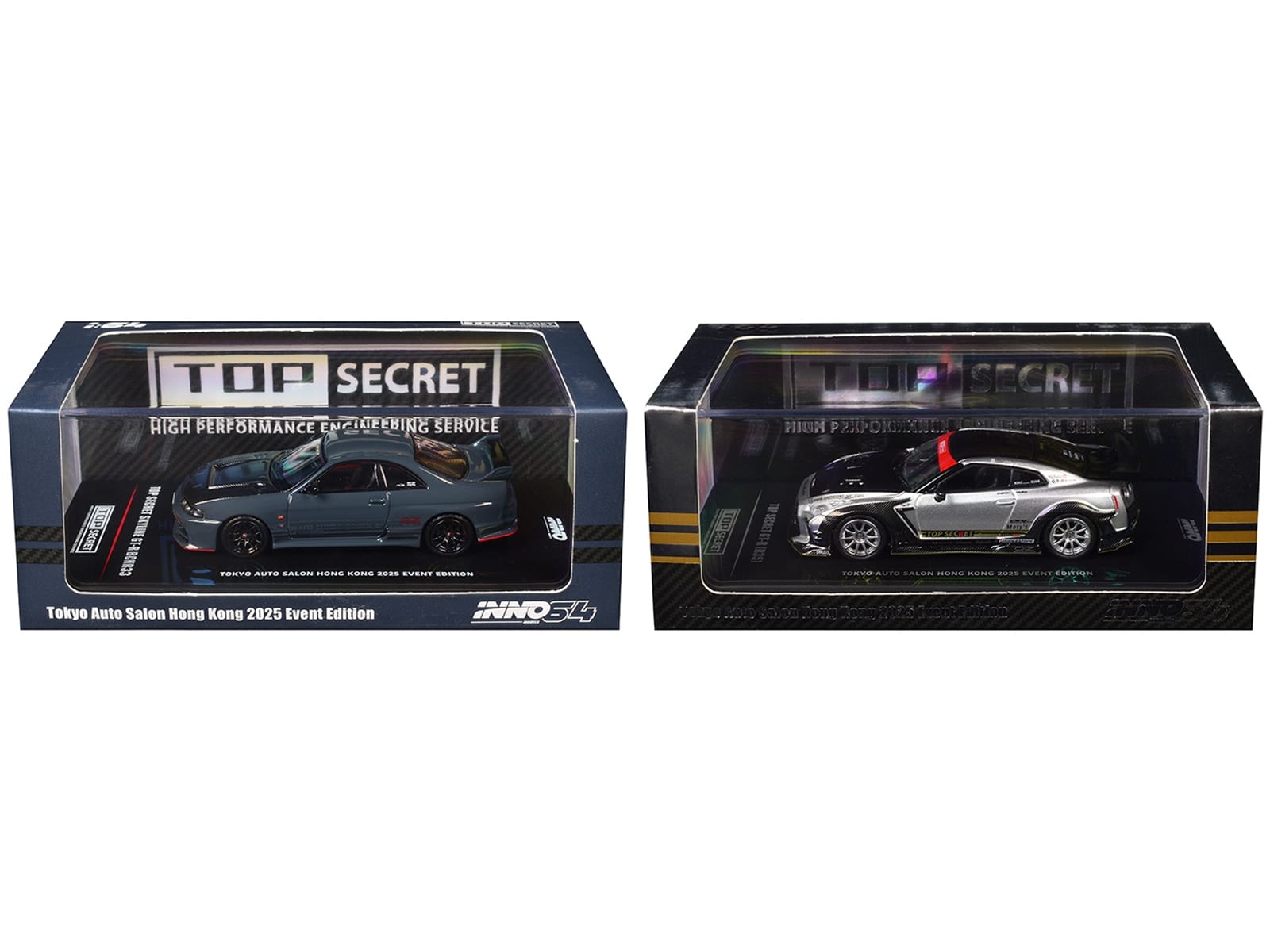 Nissan Top Secret "Tokyo Auto Salon Hong Kong 2025 Event Edition" Set of 2 Pieces 1/64 Diecast Model Car by Inno Models