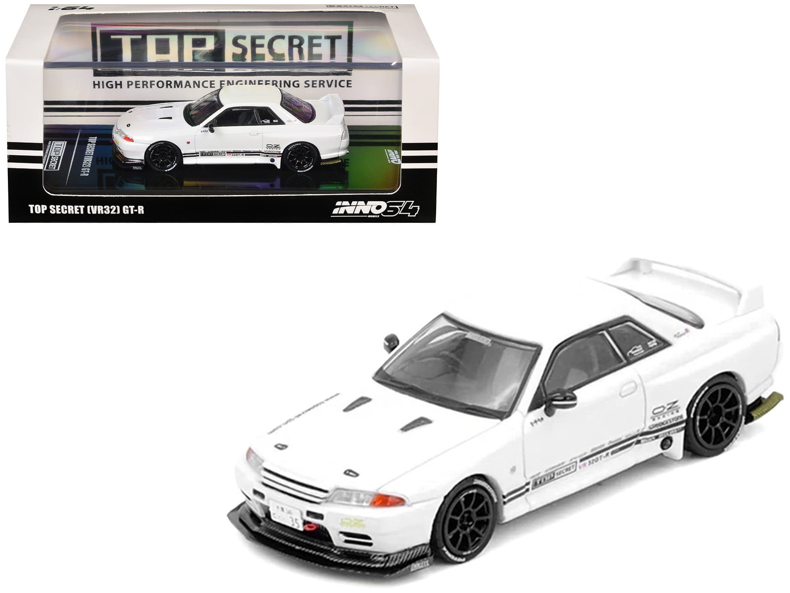 Nissan Skyline "Top Secret" (VR32) GT-R RHD (Right Hand Drive) White 1/64 Diecast Model Car by Inno Models