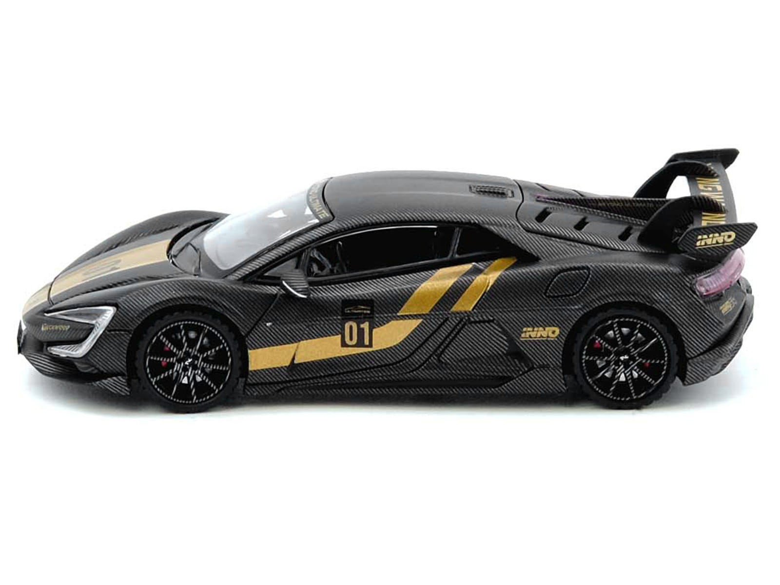 Yangwang U9 #01 Carbon Fiber with Gold Stripes "APA XPO 2025 Event Edition" 1/64 Diecast Model Car by Inno Models - Image 3