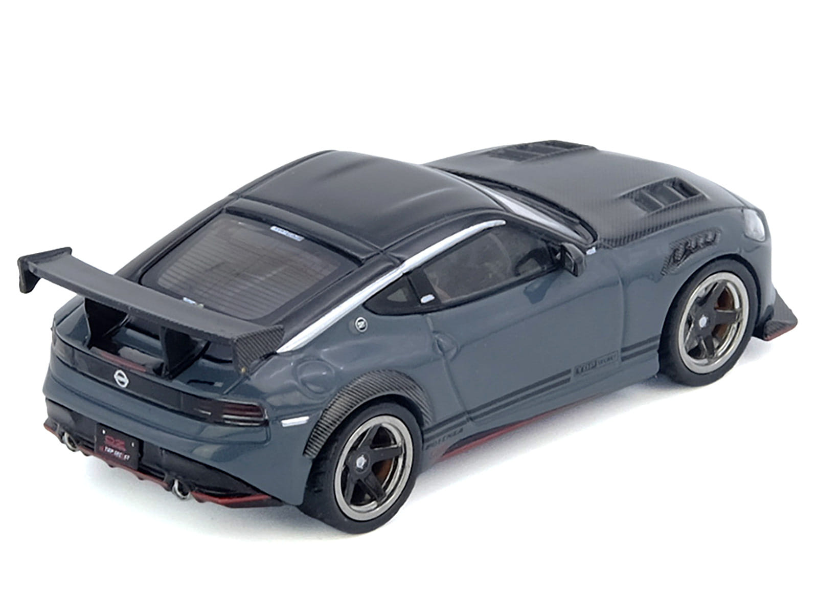Nissan Fairlady Z "Top Secret" (RZ34) RHD (Right Hand Drive) Stealth Gray with Carbon Hood and Black Top 1/64 Diecast Model Car by Inno Models - Image 2