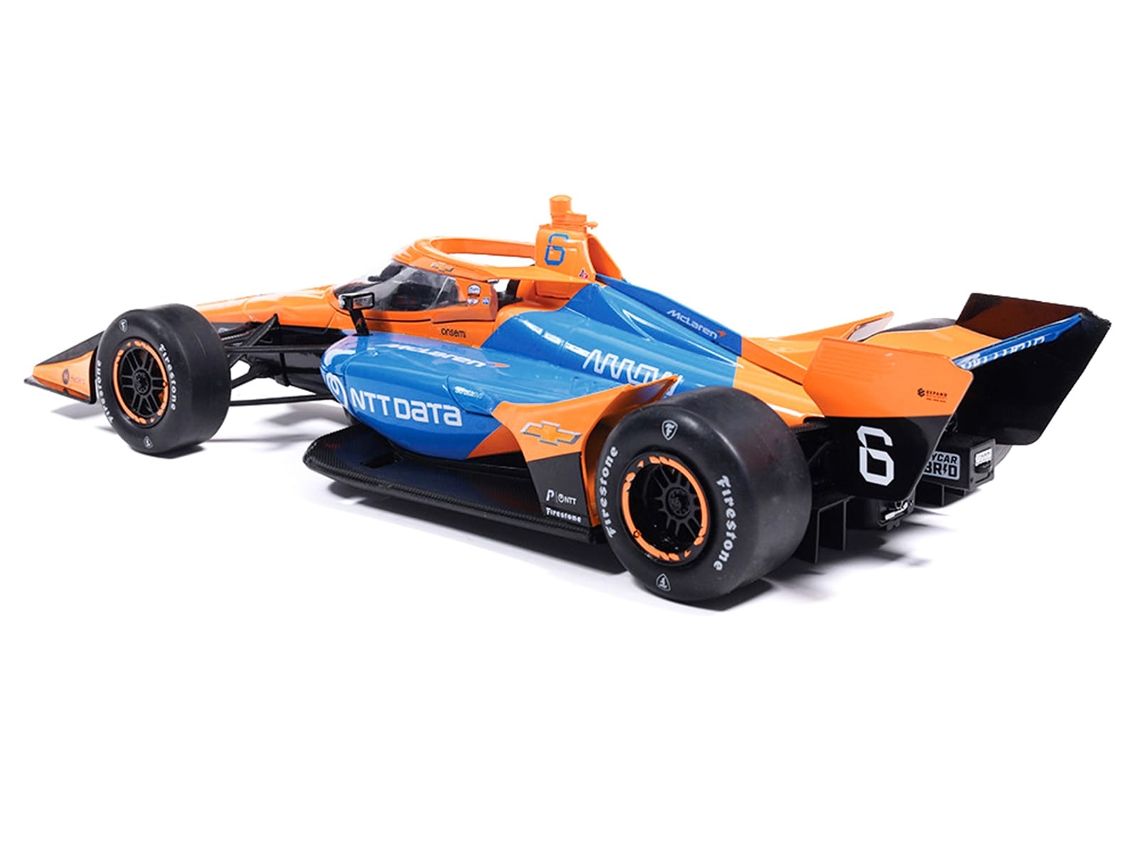 Dallara IndyCar #6 Nolan Siegel "NTT Data" Arrow McLaren (Road Course Configuration) "NTT IndyCar Series" (2026) 1/18 Diecast Model Car by IXO Models - Image 3