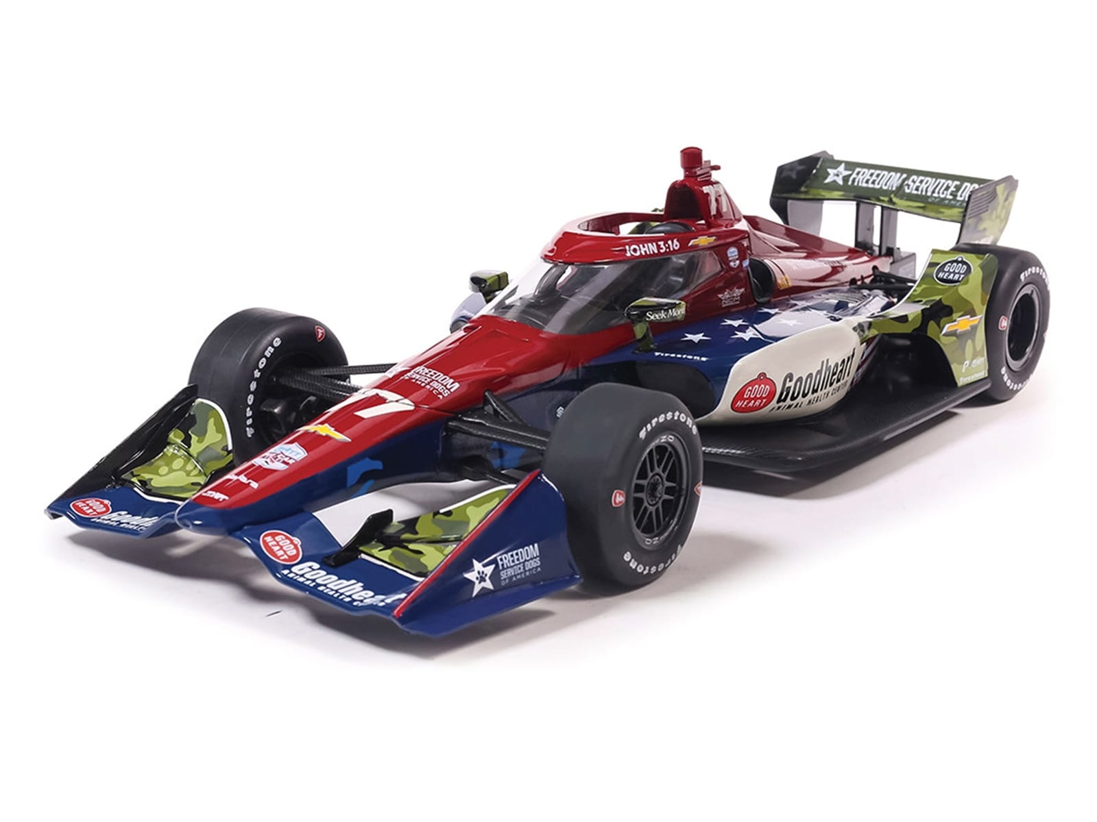 Dallara IndyCar #77 Sting Ray Robb "Goodheart Animal Health Center" Juncos Hollinger Racing (Road Course Configuration) "NTT IndyCar Series" (2026) 1/18 Diecast Model Car by IXO Models - Image 2