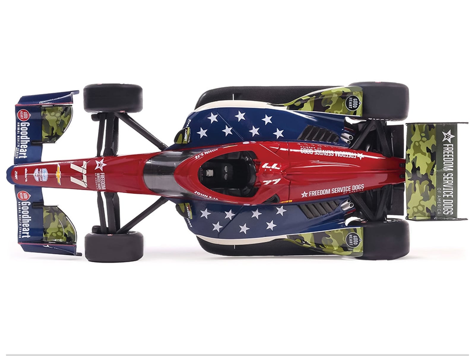 Dallara IndyCar #77 Sting Ray Robb "Goodheart Animal Health Center" Juncos Hollinger Racing (Road Course Configuration) "NTT IndyCar Series" (2026) 1/18 Diecast Model Car by IXO Models - Image 4