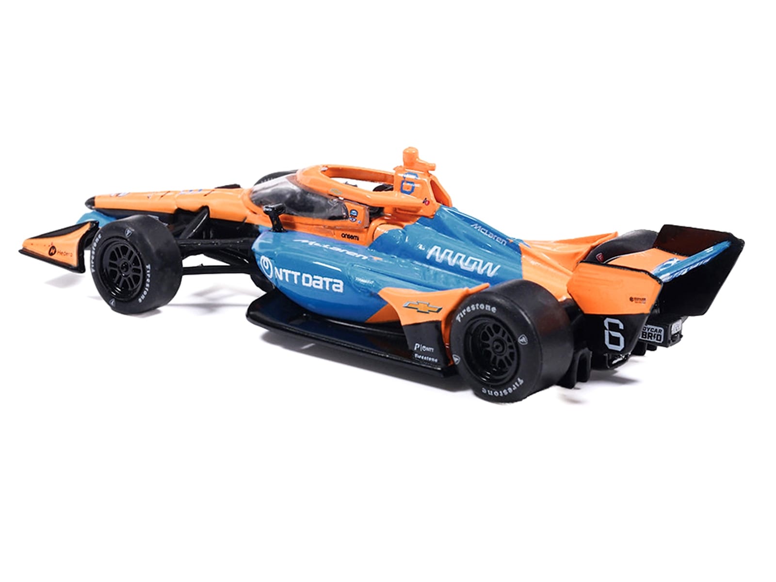Dallara IndyCar #6 Nolan Siegel "NTT Data" Arrow McLaren IndyCar Team (Road Course Configuration) "NTT IndyCar Series" (2026) 1/64 Diecast Model by IXO Models - Image 4