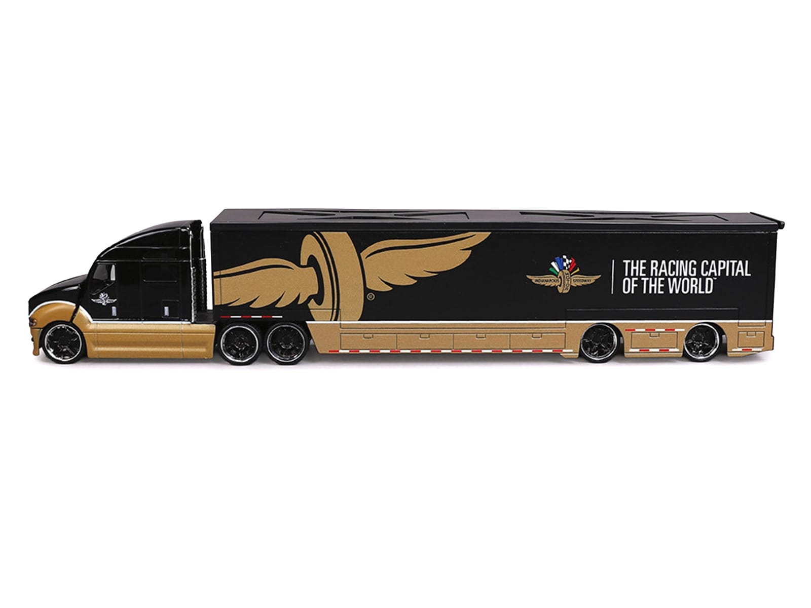 Indianapolis Motor Speedway Hauler Black and Gold 1/64 Diecast Model Car by IXO Models - Image 2