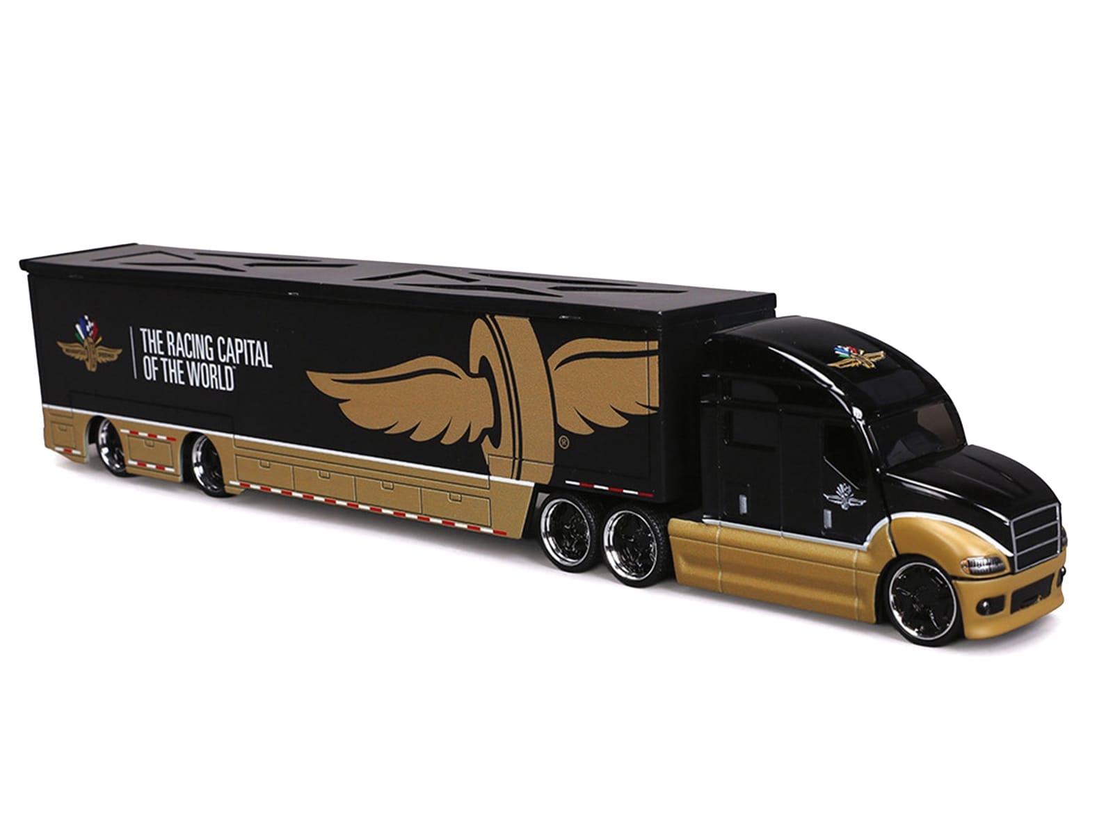 Indianapolis Motor Speedway Hauler Black and Gold 1/64 Diecast Model Car by IXO Models - Image 3