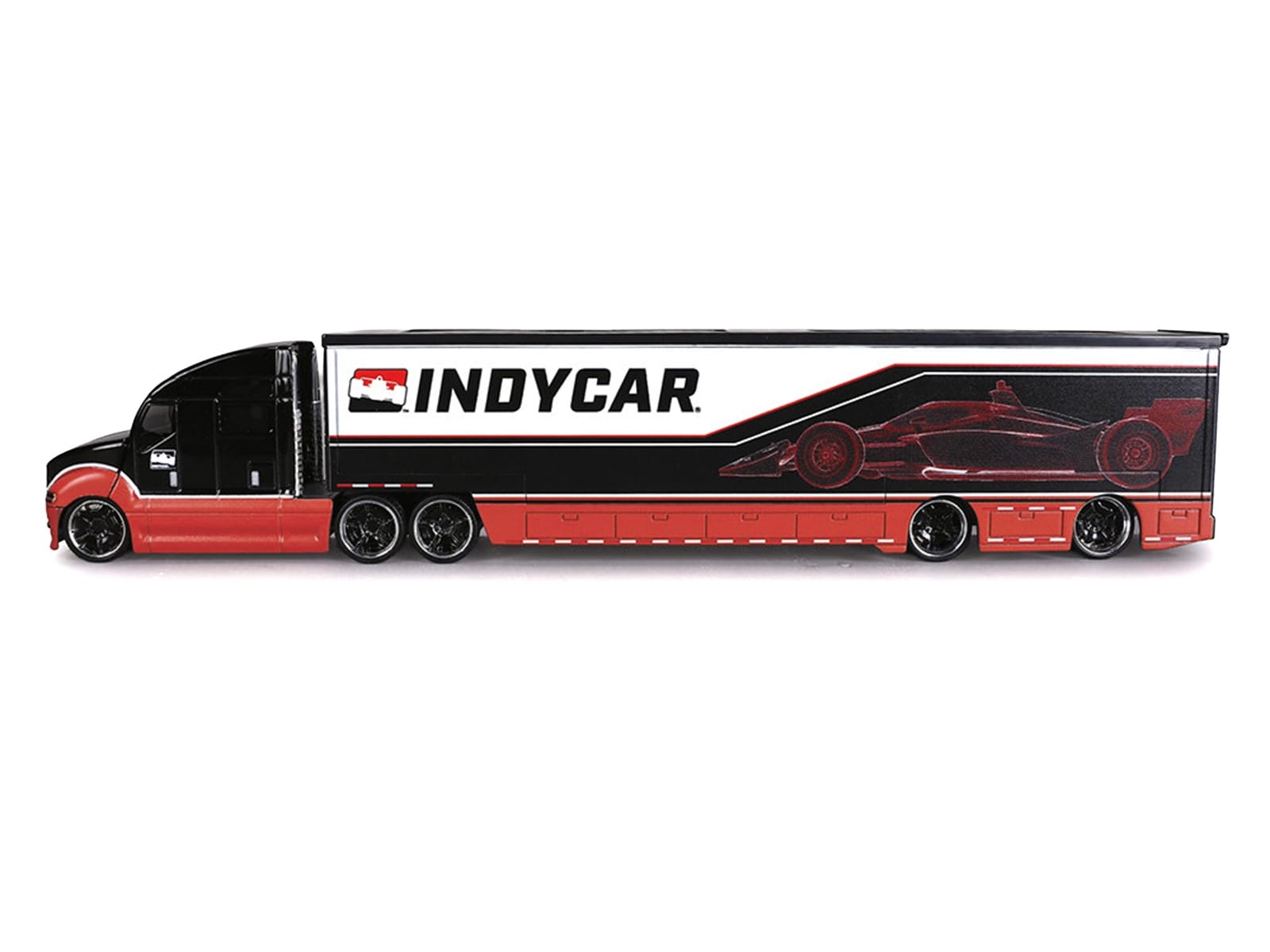 IndyCar Hauler Black and Red with Graphics 1/64 Diecast Model Car by IXO Models - Image 2