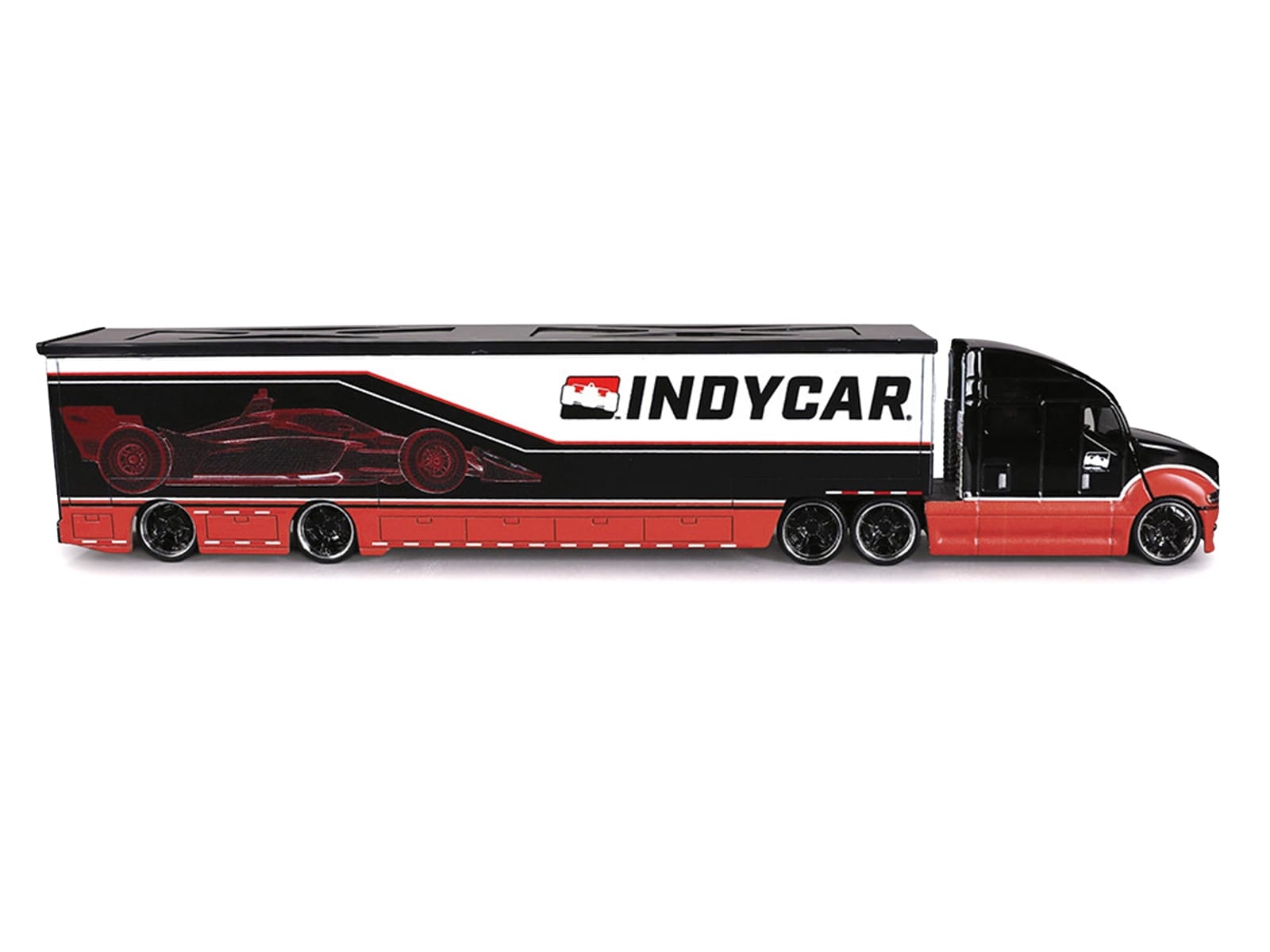 IndyCar Hauler Black and Red with Graphics 1/64 Diecast Model Car by IXO Models - Image 3