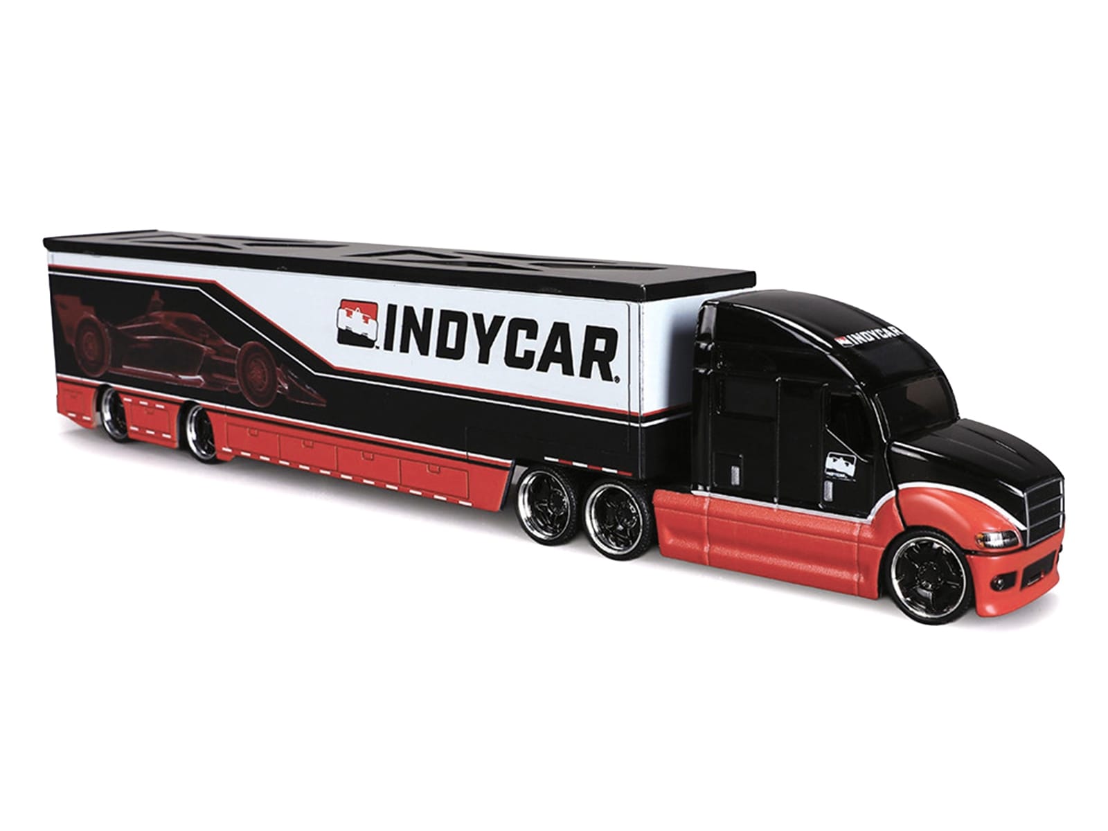 IndyCar Hauler Black and Red with Graphics 1/64 Diecast Model Car by IXO Models - Image 4