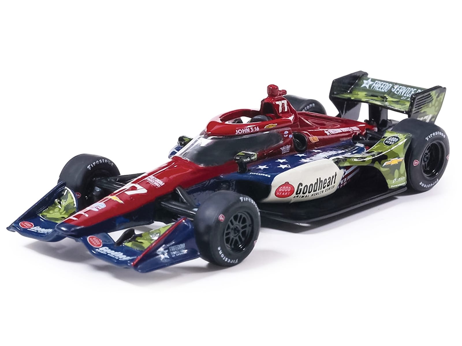 Dallara IndyCar #77 Sting Ray Robb "Goodheart Animal Health Center" Juncos Hollinger Racing (Road Course Configuration) "NTT IndyCar Series" (2026) 1/64 Diecast Model Car by IXO Models - Image 2