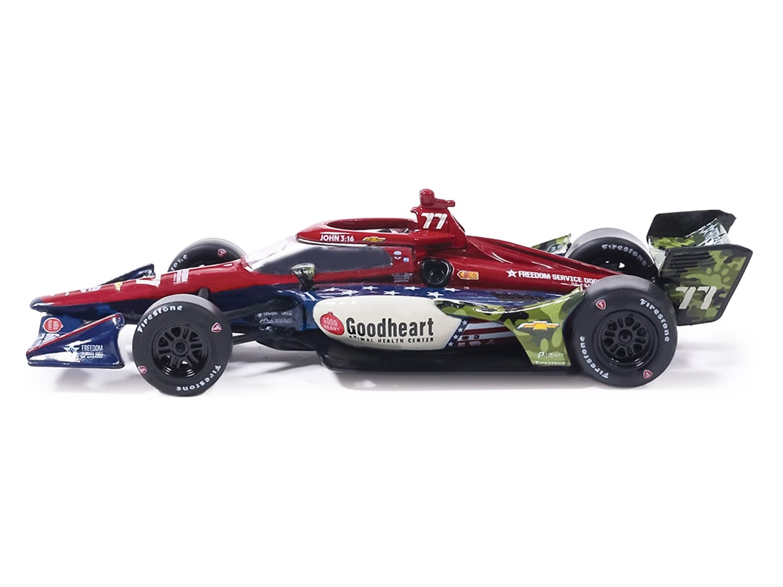 Dallara IndyCar #77 Sting Ray Robb "Goodheart Animal Health Center" Juncos Hollinger Racing (Road Course Configuration) "NTT IndyCar Series" (2026) 1/64 Diecast Model Car by IXO Models - Image 3