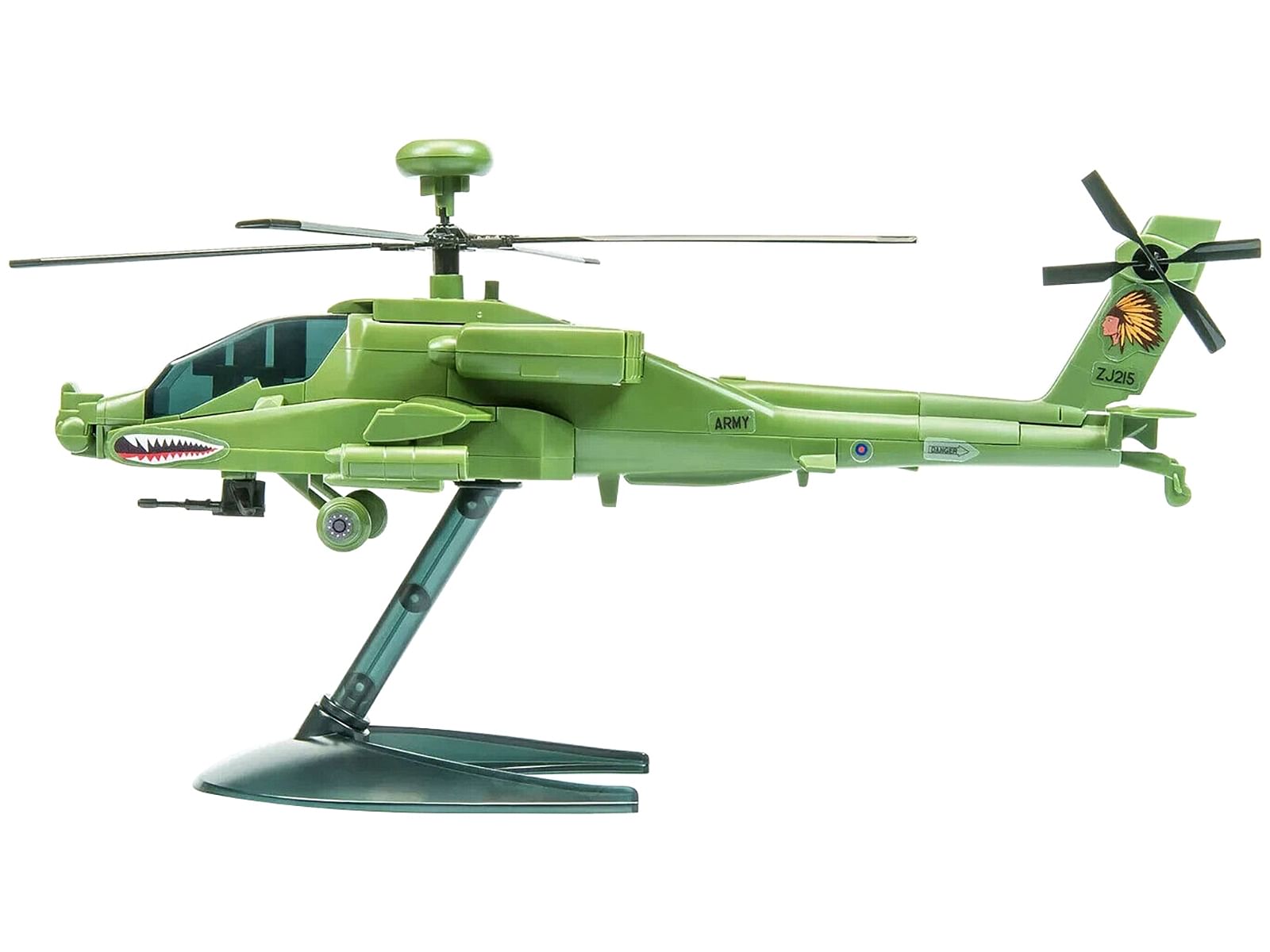 Skill 1 Model Kit  Apache Snap Together Painted Plastic Model Helicopter Kit by Airfix Quickbuild