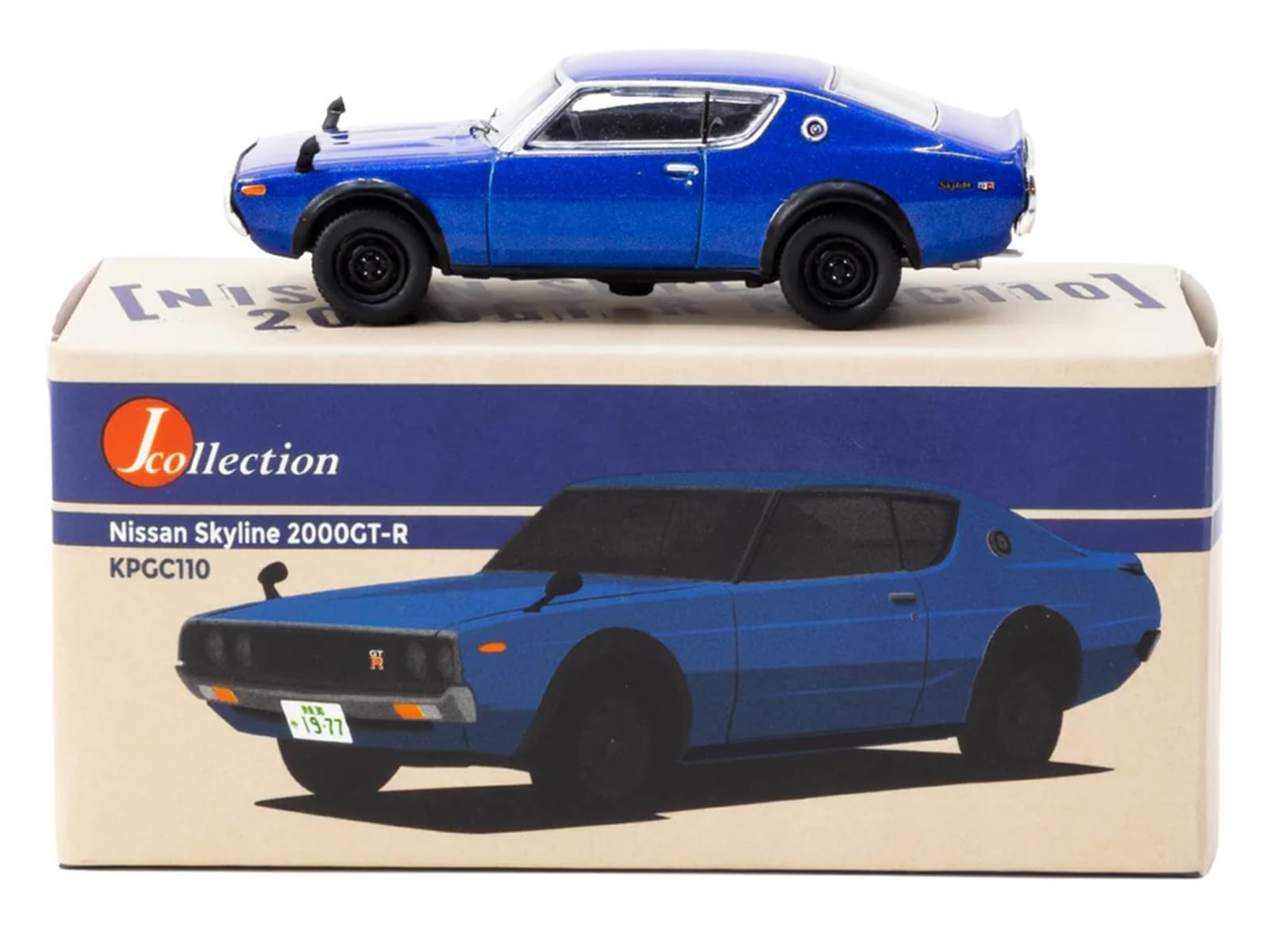 Nissan Skyline 2000GT-R KPGC110 RHD (Right Hand Drive) Blue Metallic "J Collection" Series 1/64 Diecast Model by Tarmac Works - Image 4