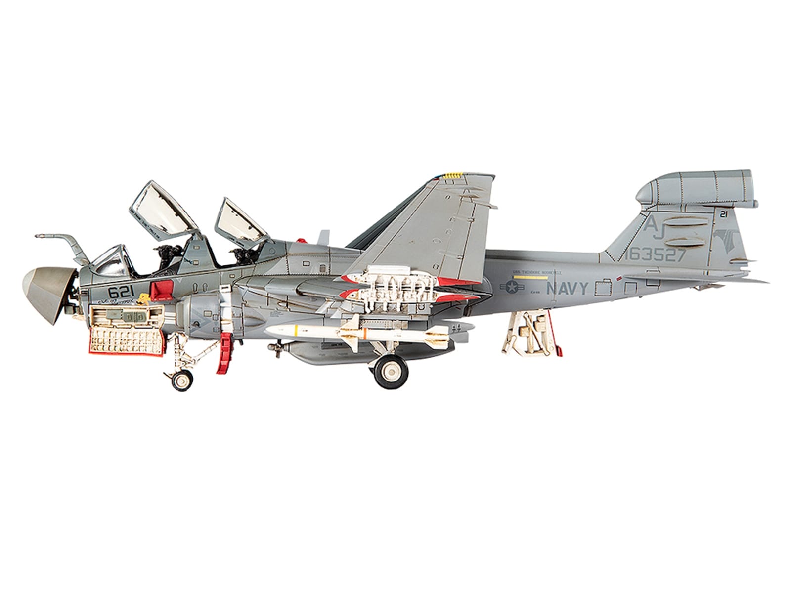 Grumman EA-6B Prowler Attack Aircraft "VAQ-141 Shadowhawks Desert Storm" (1991) United States Navy 1/72 Diecast Model by JC Wings - Image 3