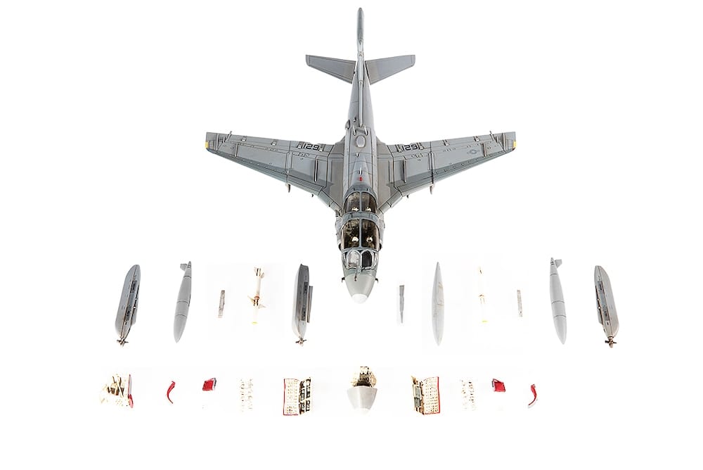 Grumman EA-6B Prowler Attack Aircraft "VAQ-141 Shadowhawks Desert Storm" (1991) United States Navy 1/72 Diecast Model by JC Wings - Image 5