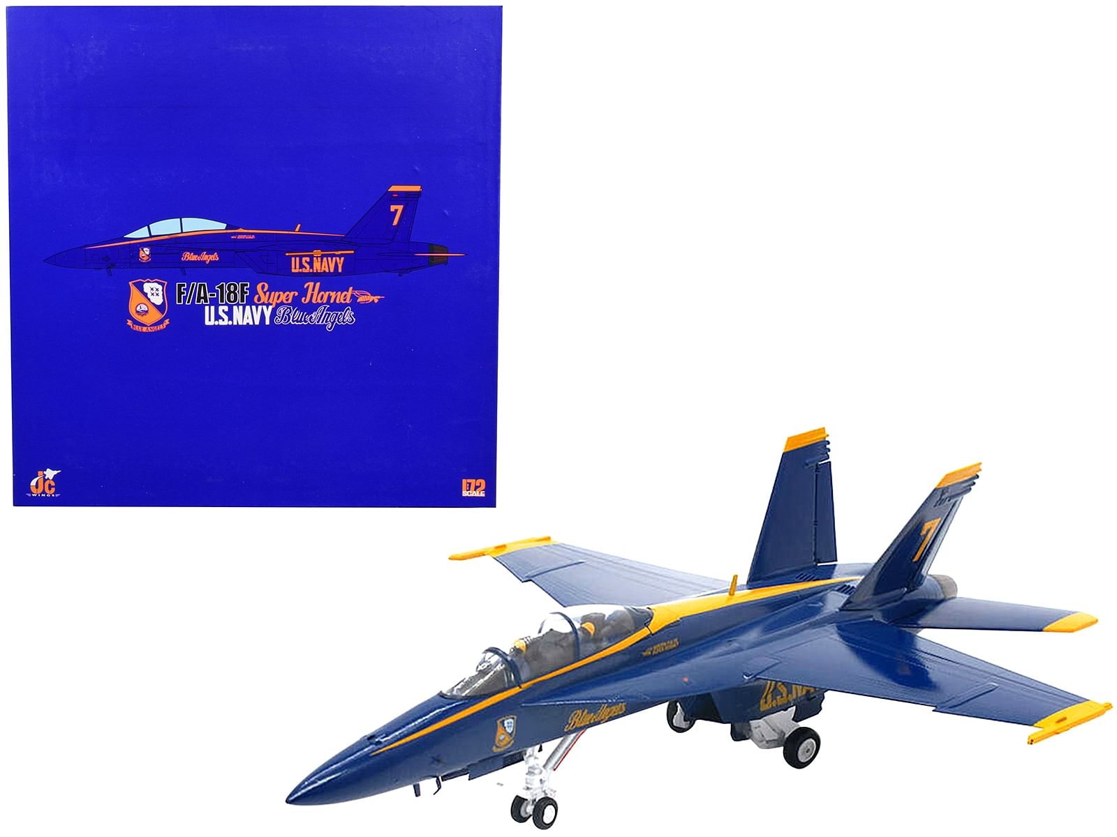 McDonnell Douglas F/A-18F Super Hornet Aircraft “US Navy Blue Angels #7” (2021) 1/72 Diecast Model by JC Wings