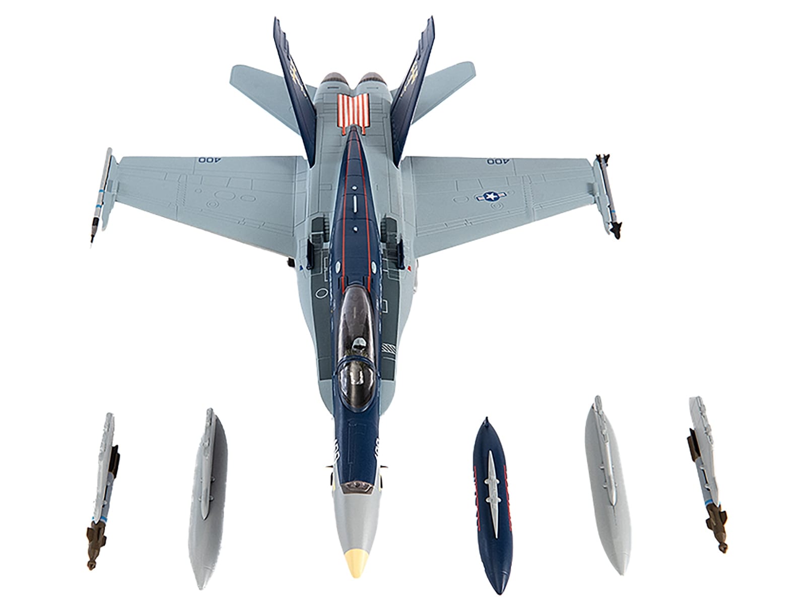 McDonnell Douglas F/A-18C Hornet Aircraft "VFA-34 Blue Blasters USS Carl Vinson Last Cruise" (2018) United States Navy 1/72 Diecast Model by JC Wings - Image 2