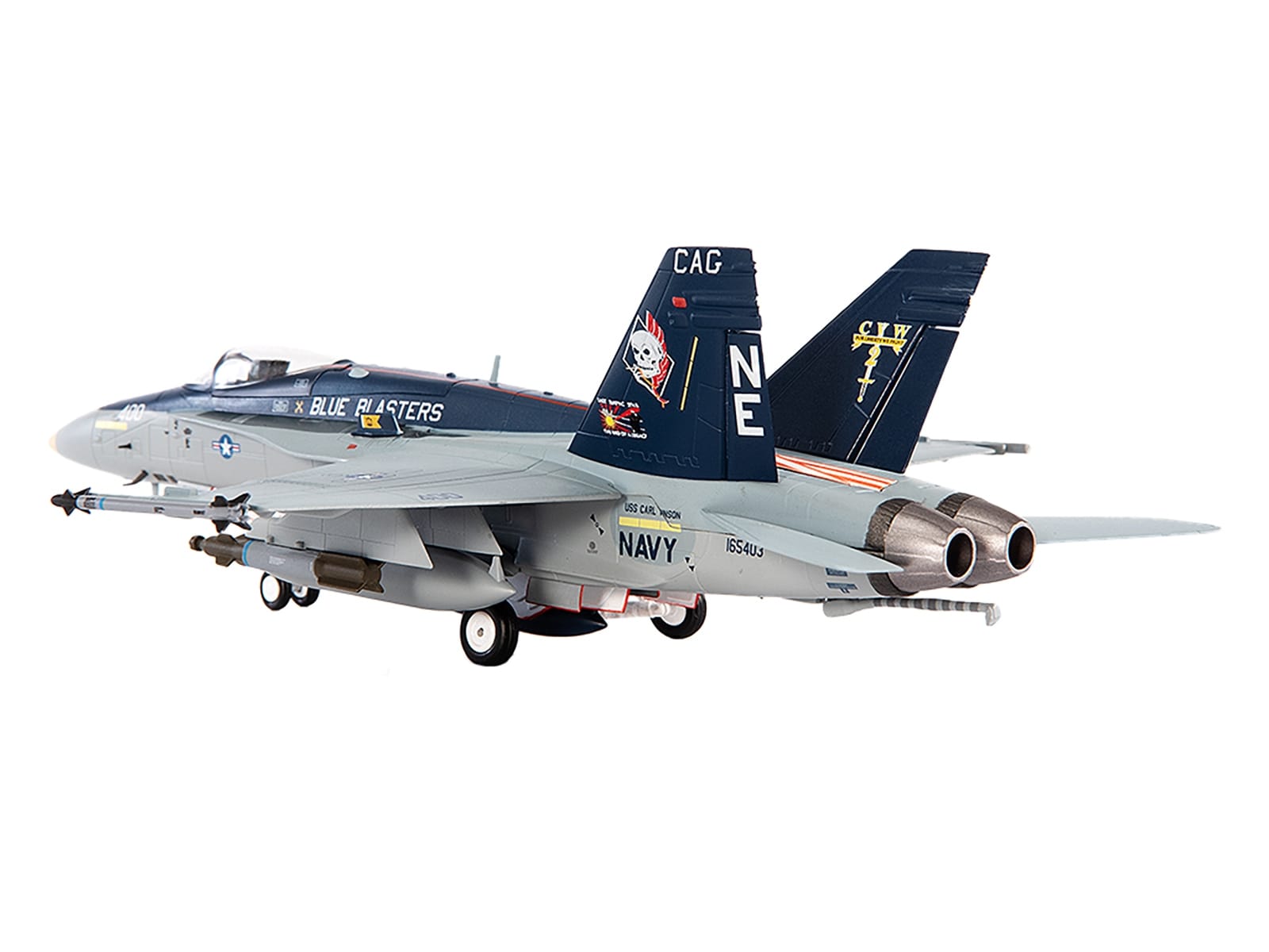 McDonnell Douglas F/A-18C Hornet Aircraft "VFA-34 Blue Blasters USS Carl Vinson Last Cruise" (2018) United States Navy 1/72 Diecast Model by JC Wings - Image 3