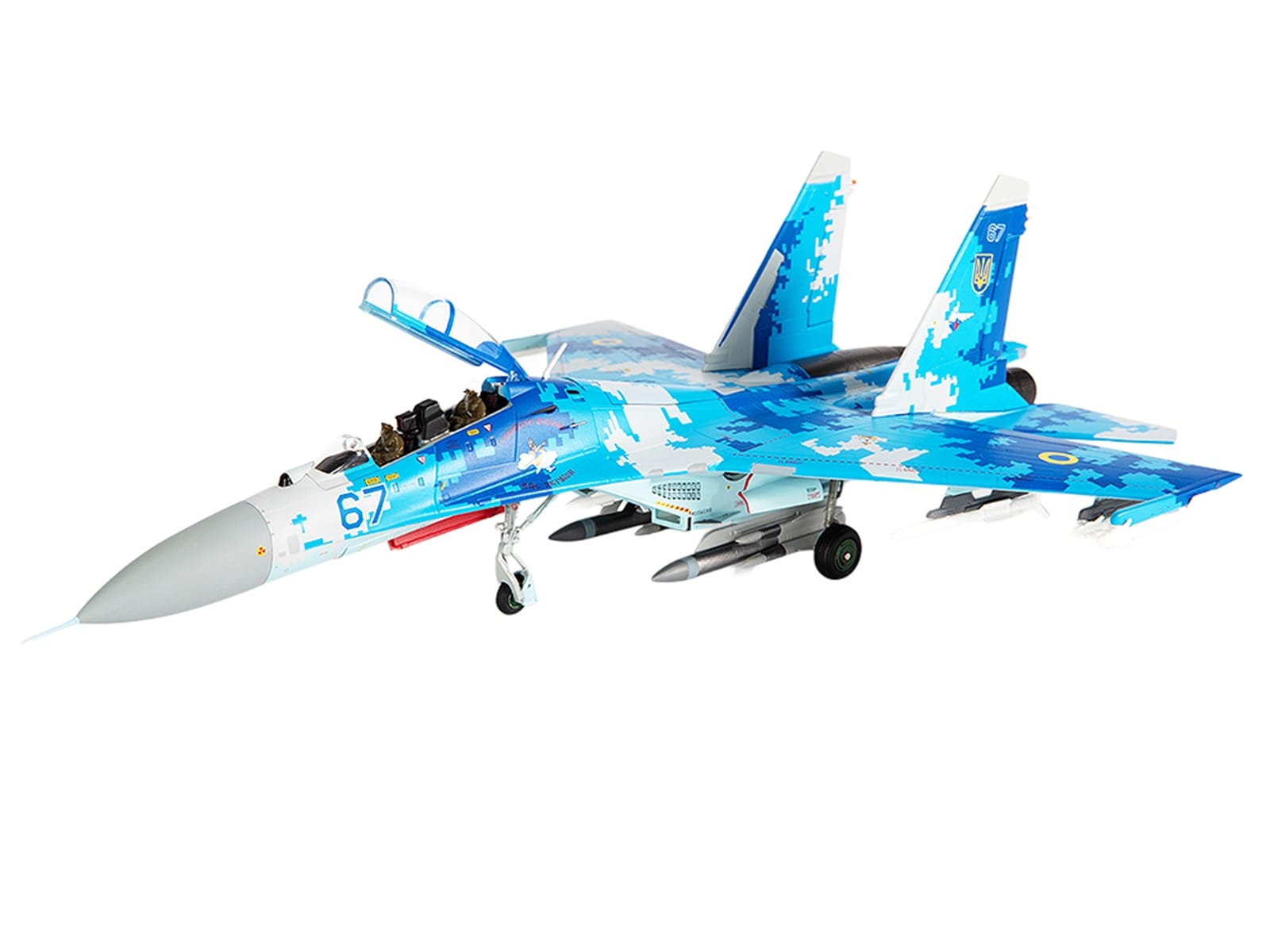 Sukhoi Su-27UB Flanker Aircraft "831st Tactical Aviation Brigade" (2017) Ukrainian Air Forces 1/72 Diecast Model by JC Wings - Image 2
