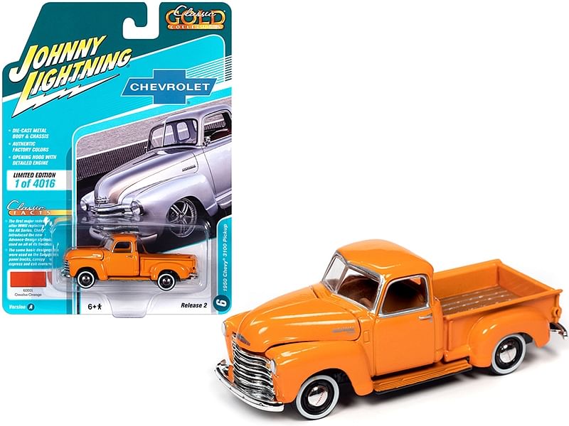 1950 Chevrolet 3100 Pickup Truck Omaha Orange “Classic Gold Collection” Limited Edition to 4016 pieces Worldwide 1/64 Diecast Model Car by Johnny Lightning