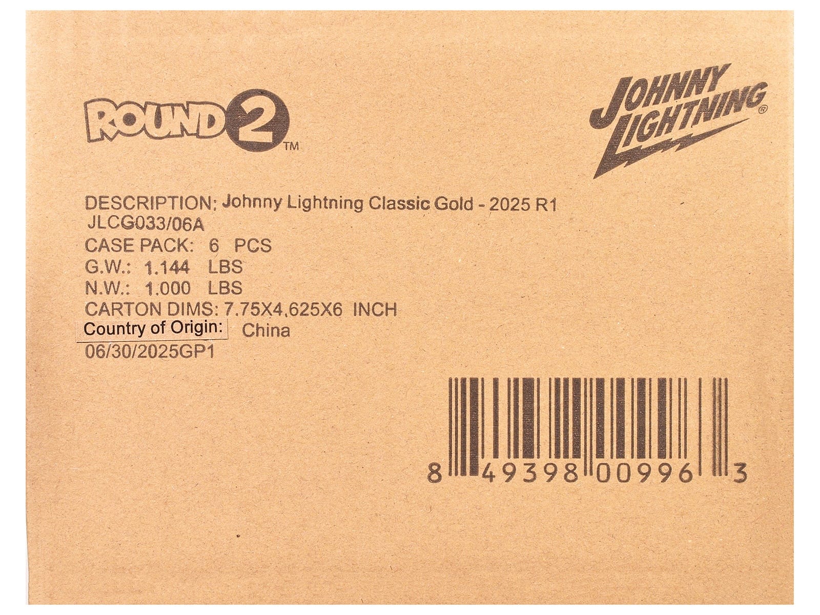 "Classic Gold Collection" 2025 Release 1 Set A of 6 Cars 1/64 Diecast Model Cars by Johnny Lightning - Image 2