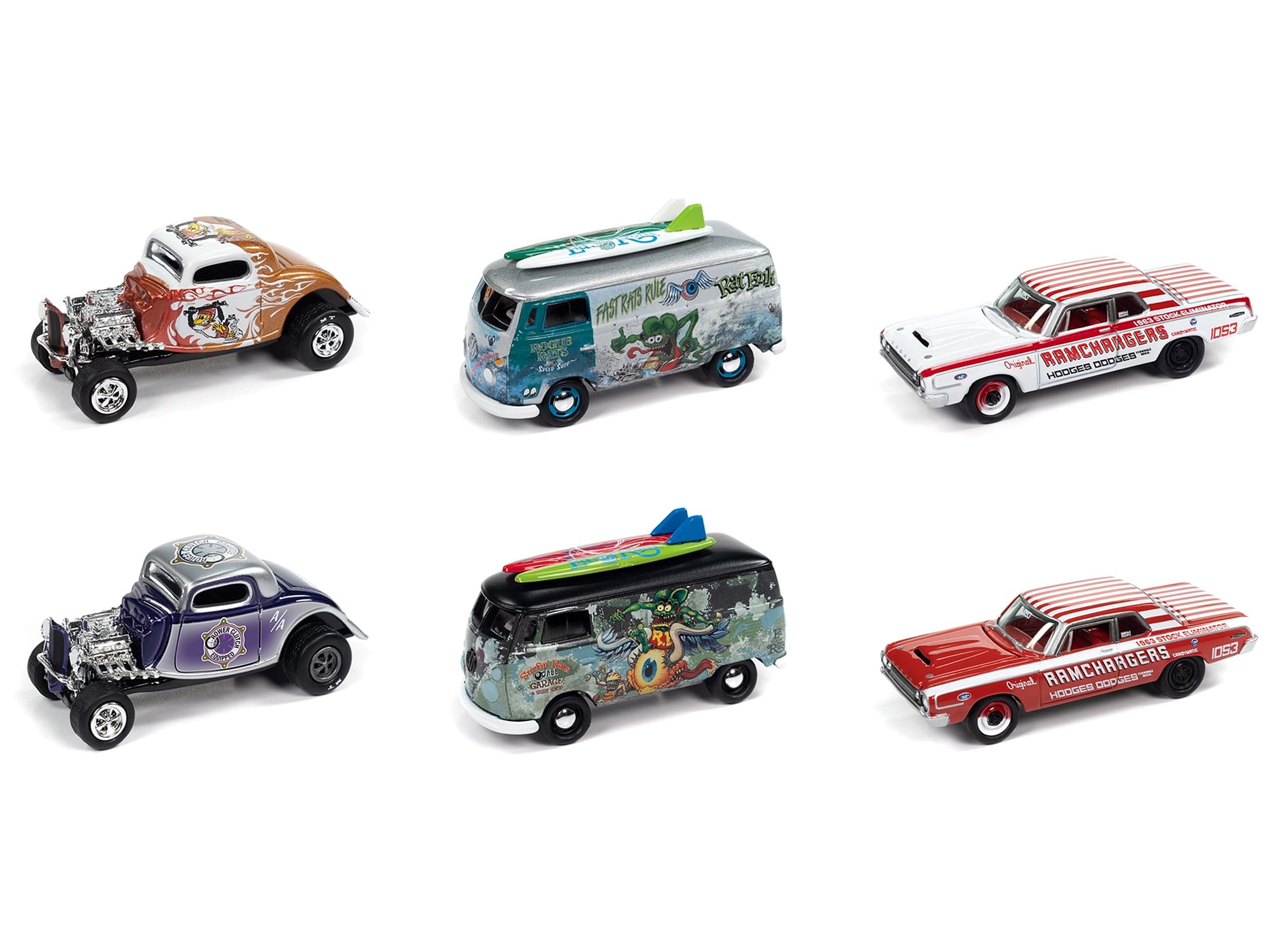 Johnny Lightning Collector’s Tin 2023 Set of 6 Cars Release 3 Limited Edition 1/64 Diecast Model Cars by Johnny Lightning