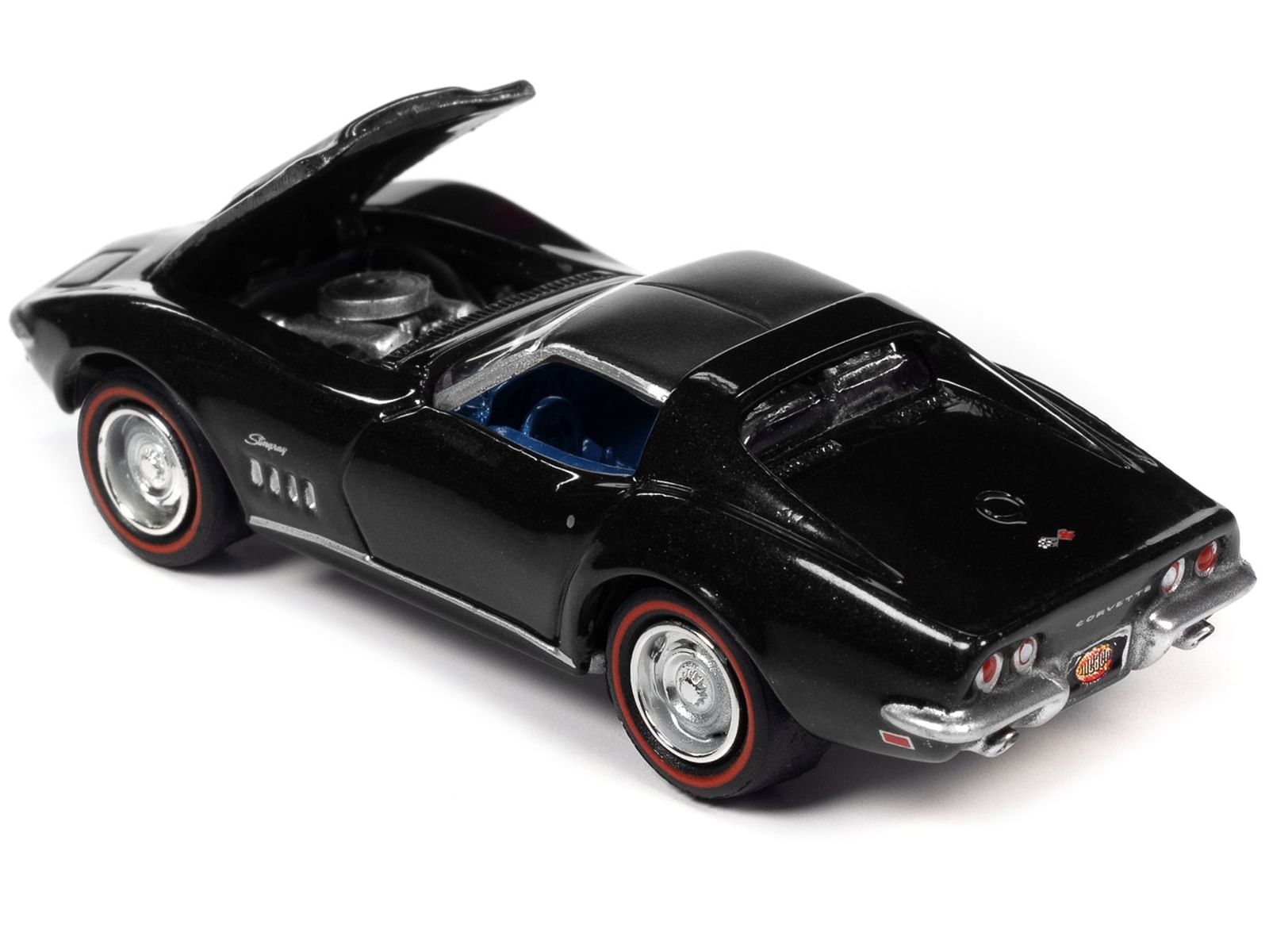 1969 Chevrolet Corvette 427 Tuxedo Black with Blue Interior “MCACN (Muscle Car and Corvette Nationals)” Limited Edition to 4212 pieces Worldwide “Muscle Cars USA” Series 1/64 Diecast Model Car by Johnny Lightning