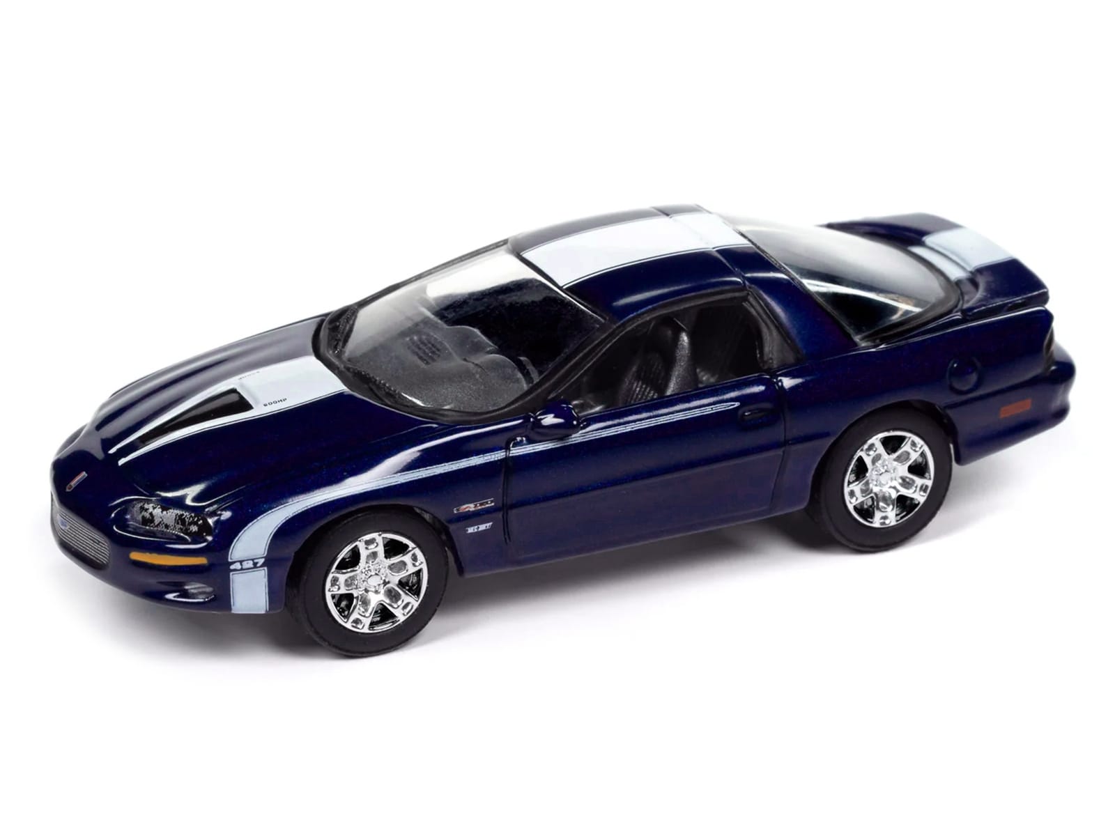 2002 Chevrolet Nickey Camaro ZL1 Navy Blue Metallic with White Stripes "Muscle Cars USA" Series 1/64 Diecast Model Car by Johnny Lightning - Image 2