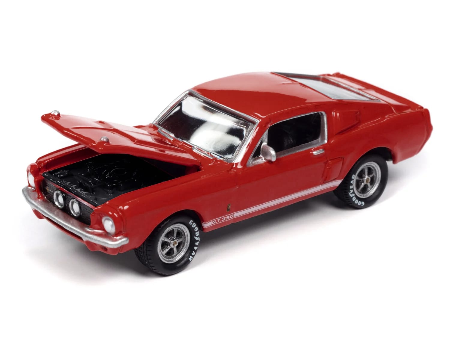 1967 Shelby GT-350 Red with White Side Stripes "Mecum Auctions" "Pop Culture" 2024 Release 2 1/64 Diecast Model Car by Johnny Lightning - Image 2