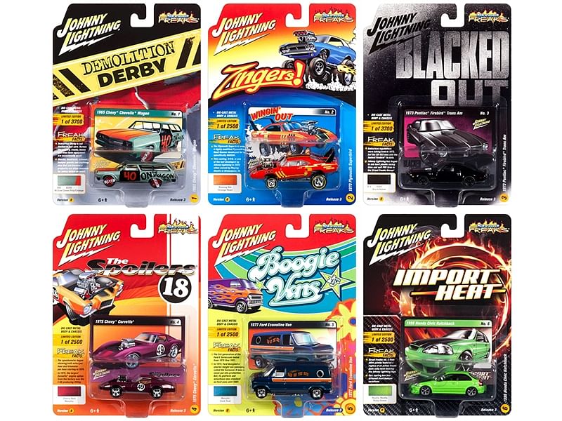 Street Freaks 2018 Release 3 Set B of 6 Cars 1/64 Diecast Models by Johnny Lightning