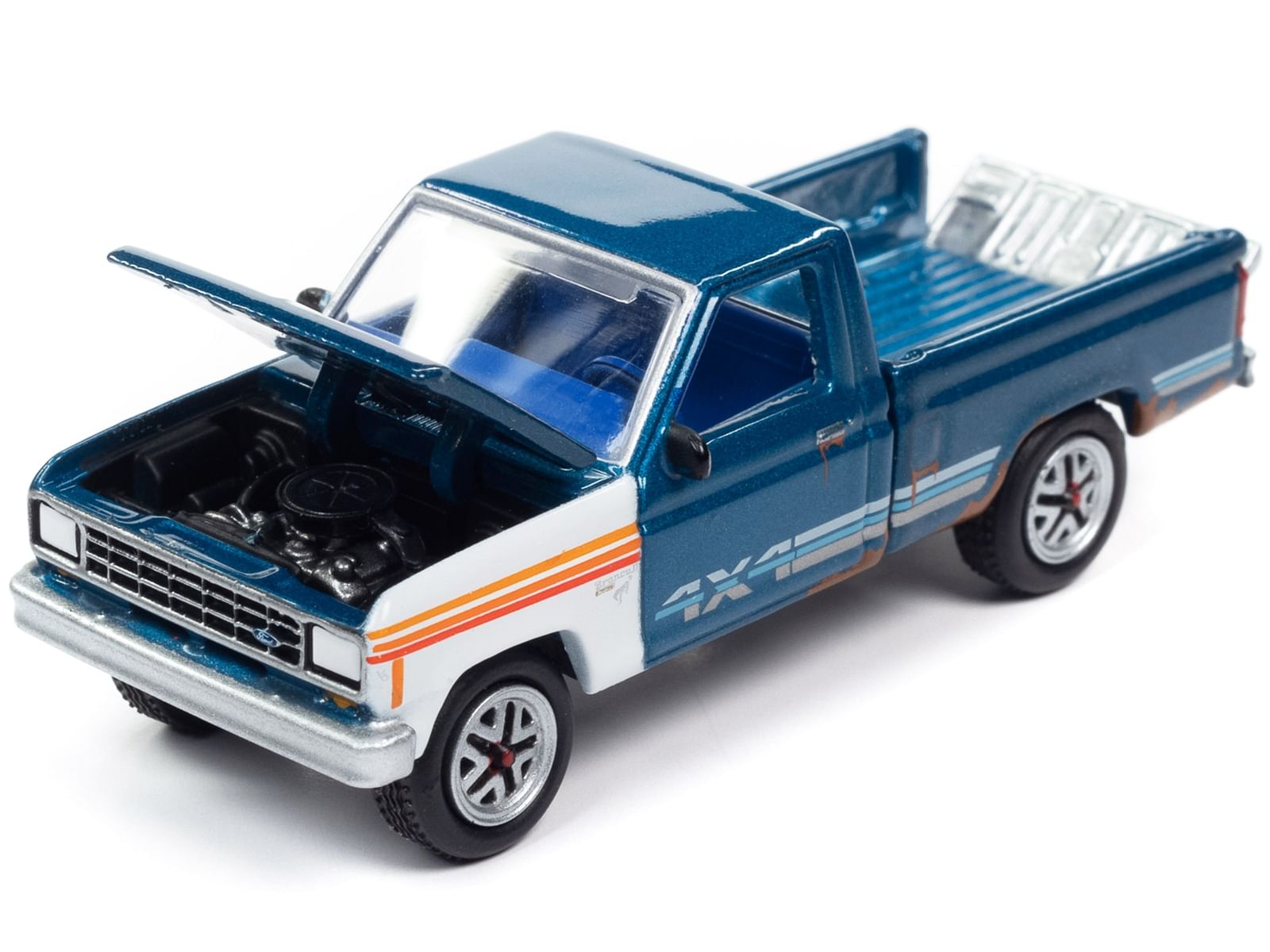 1984 Ford Ranger 4×4 Pickup Truck Medium Brite Blue Metallic with Mismatched Panels “Project in Progress” Limited Edition to 4908 pieces Worldwide “Street Freaks” Series 1/64 Diecast Model Car by Johnny Lightning