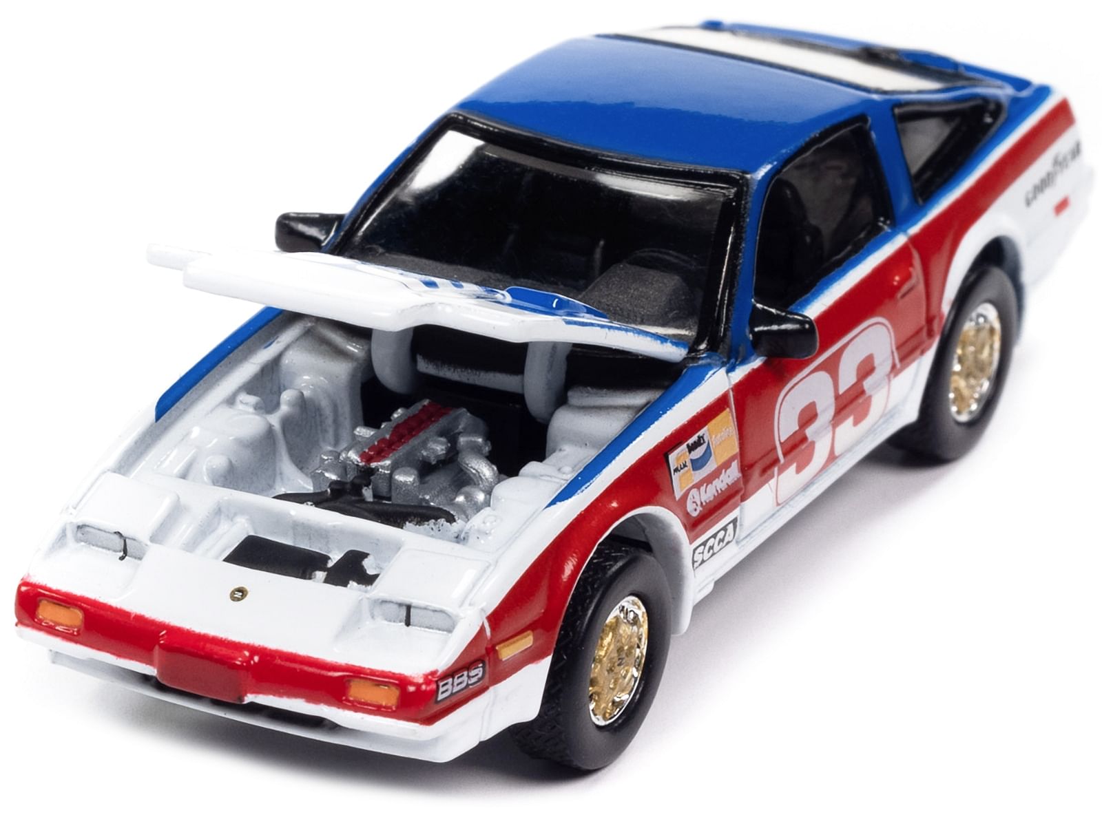 1985 Nissan 300ZX #33 Red White and Blue “Turbo Tribute” “Import Heat GT” Limited Edition to 4812 pieces Worldwide “Street Freaks” Series 1/64 Diecast Model Car by Johnny Lightning