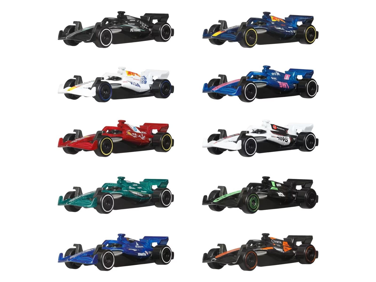 2025 Formula 1 World Championship 10 piece Set Diecast Model Cars by Hot Wheels - Image 2