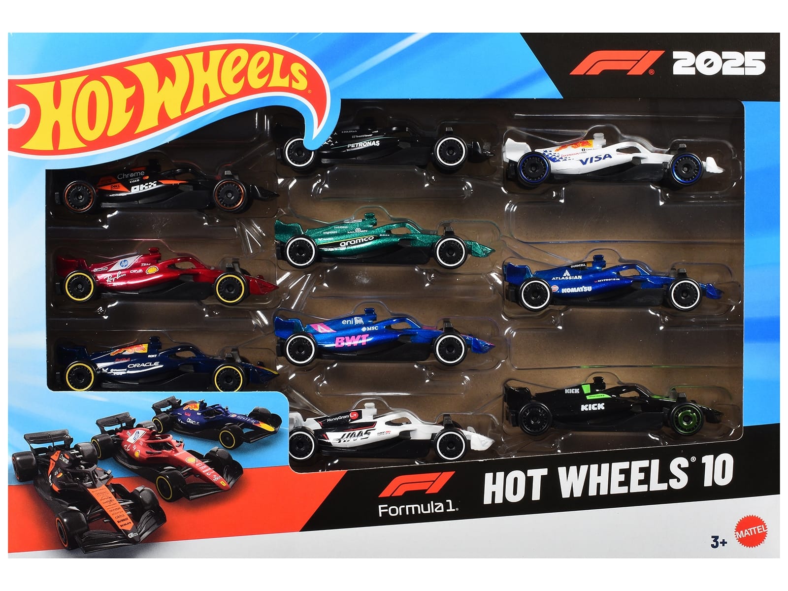 2025 Formula 1 World Championship 10 piece Set Diecast Model Cars by Hot Wheels - Image 3