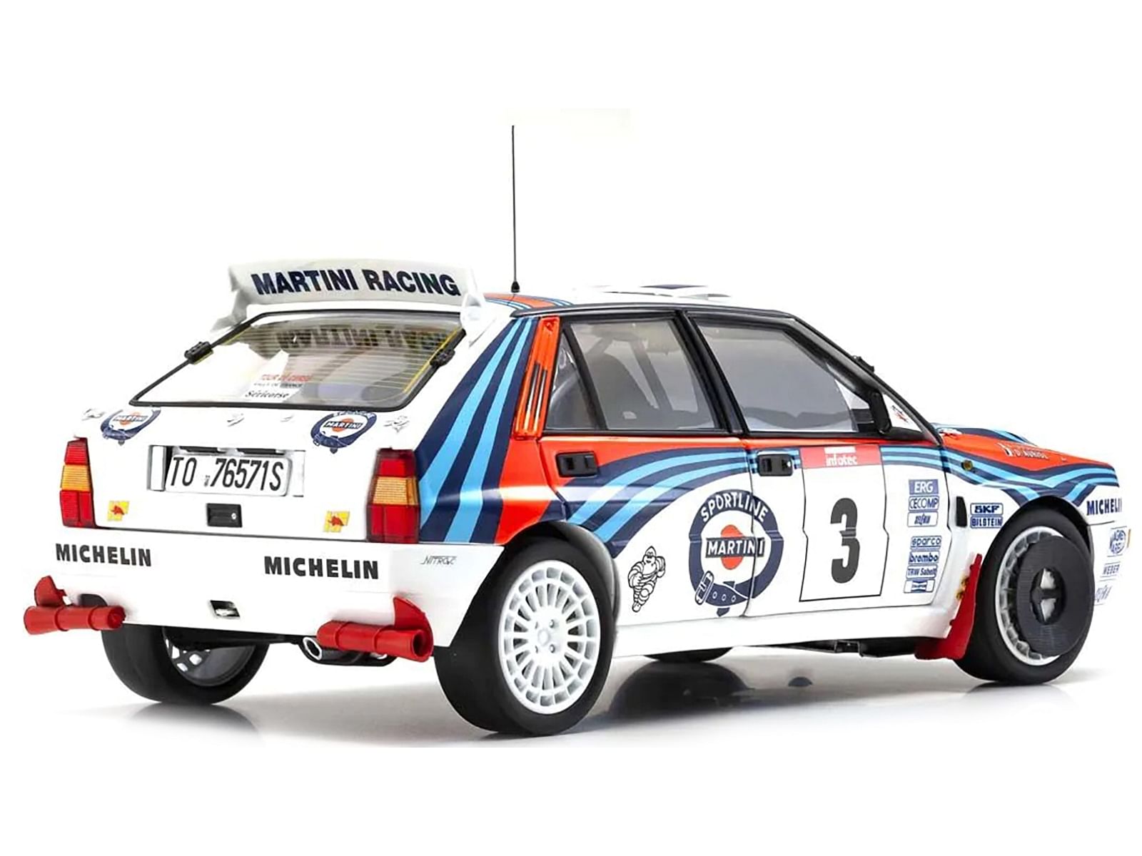 Lancia Delta HF Integrale Evoluzione #3 Didier Auriol – Bernard Occelli “Martini Racing” 3rd Place “Tour de Corse – Rallye de France” (1992) 1/18 Diecast Model Car by Kyosho