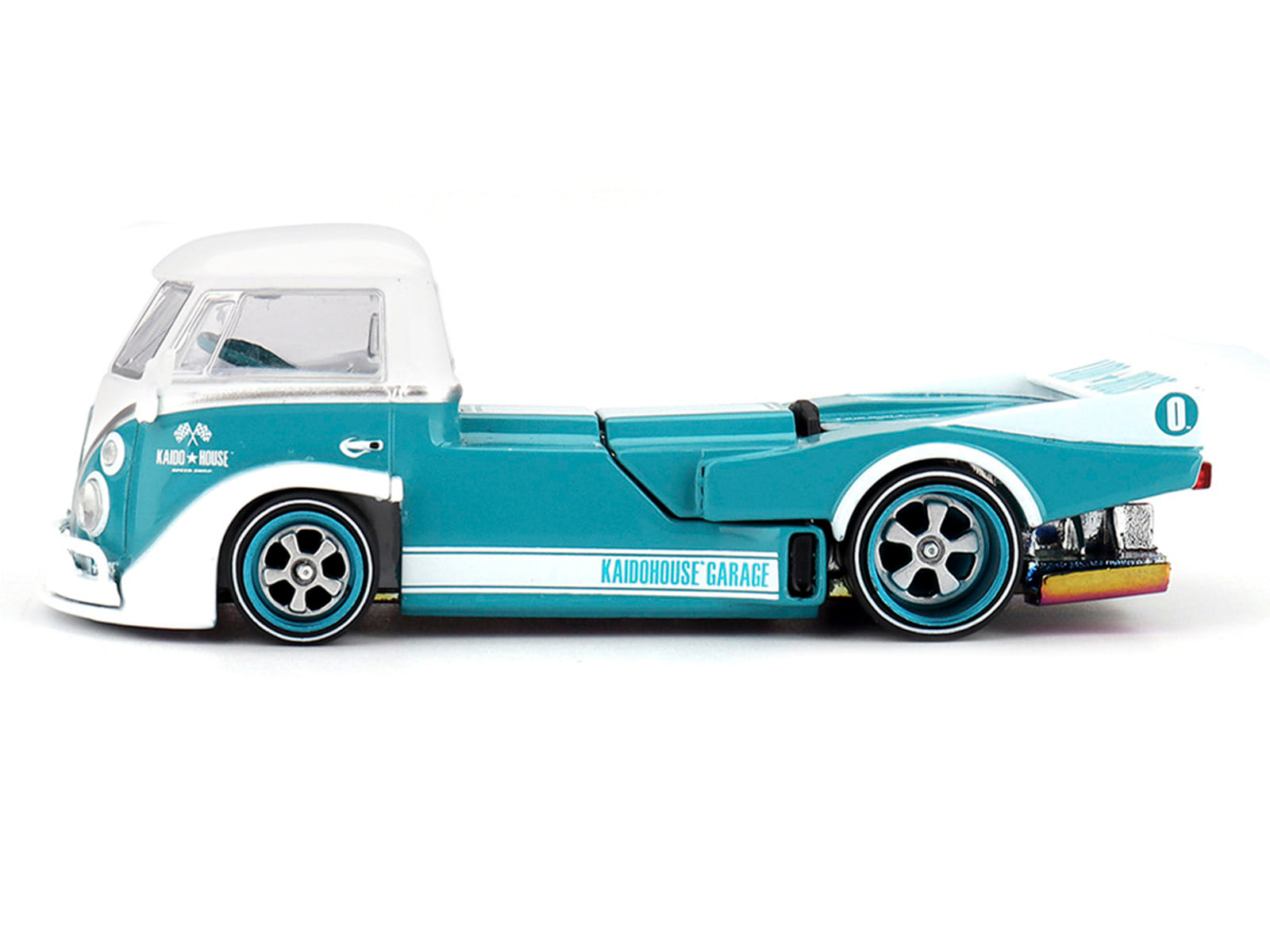 Volkswagen T1 "Kaido Works V1" Truck Turquoise with White Top and Stripes (Designed by Jun Imai) "Kaido House" Special 1/64 Diecast Model Car by Mini GT - Image 4