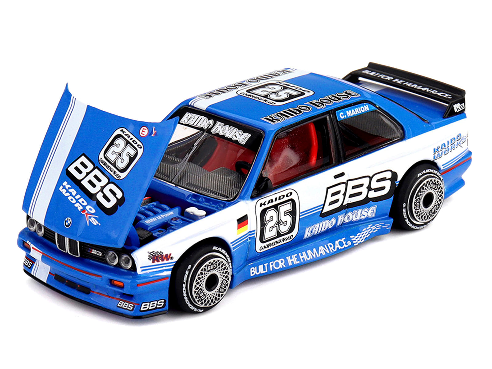 BMW M3 "Kaido Touring Champ V1" #25 Blue with White Stripes (Designed by Jun Imai) "Kaido House" Special 1/64 Diecast Model Car by Mini GT - Image 2