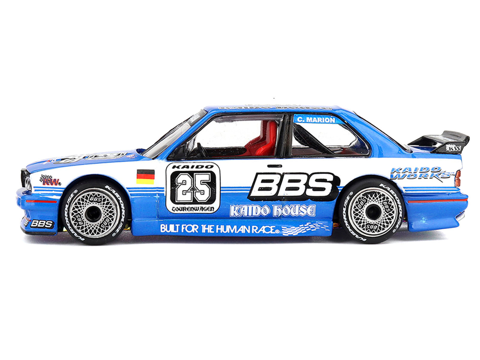 BMW M3 "Kaido Touring Champ V1" #25 Blue with White Stripes (Designed by Jun Imai) "Kaido House" Special 1/64 Diecast Model Car by Mini GT - Image 3