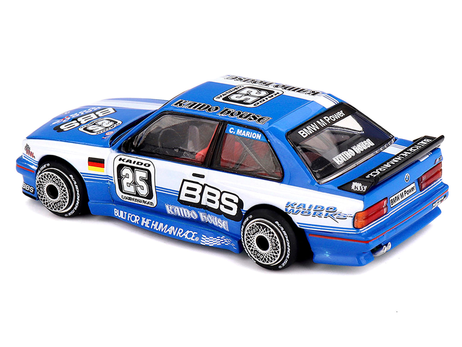 BMW M3 "Kaido Touring Champ V1" #25 Blue with White Stripes (Designed by Jun Imai) "Kaido House" Special 1/64 Diecast Model Car by Mini GT - Image 4