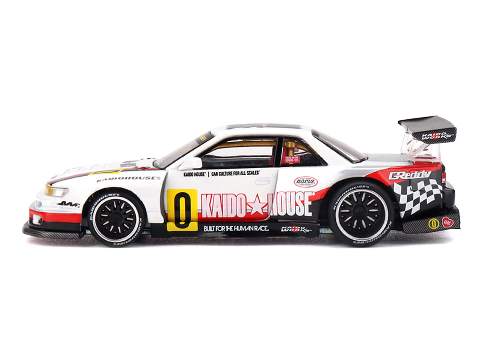 Nissan Silvia S13-R "Circuit Spec V1" RHD (Right Hand Drive) White with Graphics (Designed by Jun Imai) "Kaido House" Special 1/64 Diecast Model Car by Mini GT - Image 3