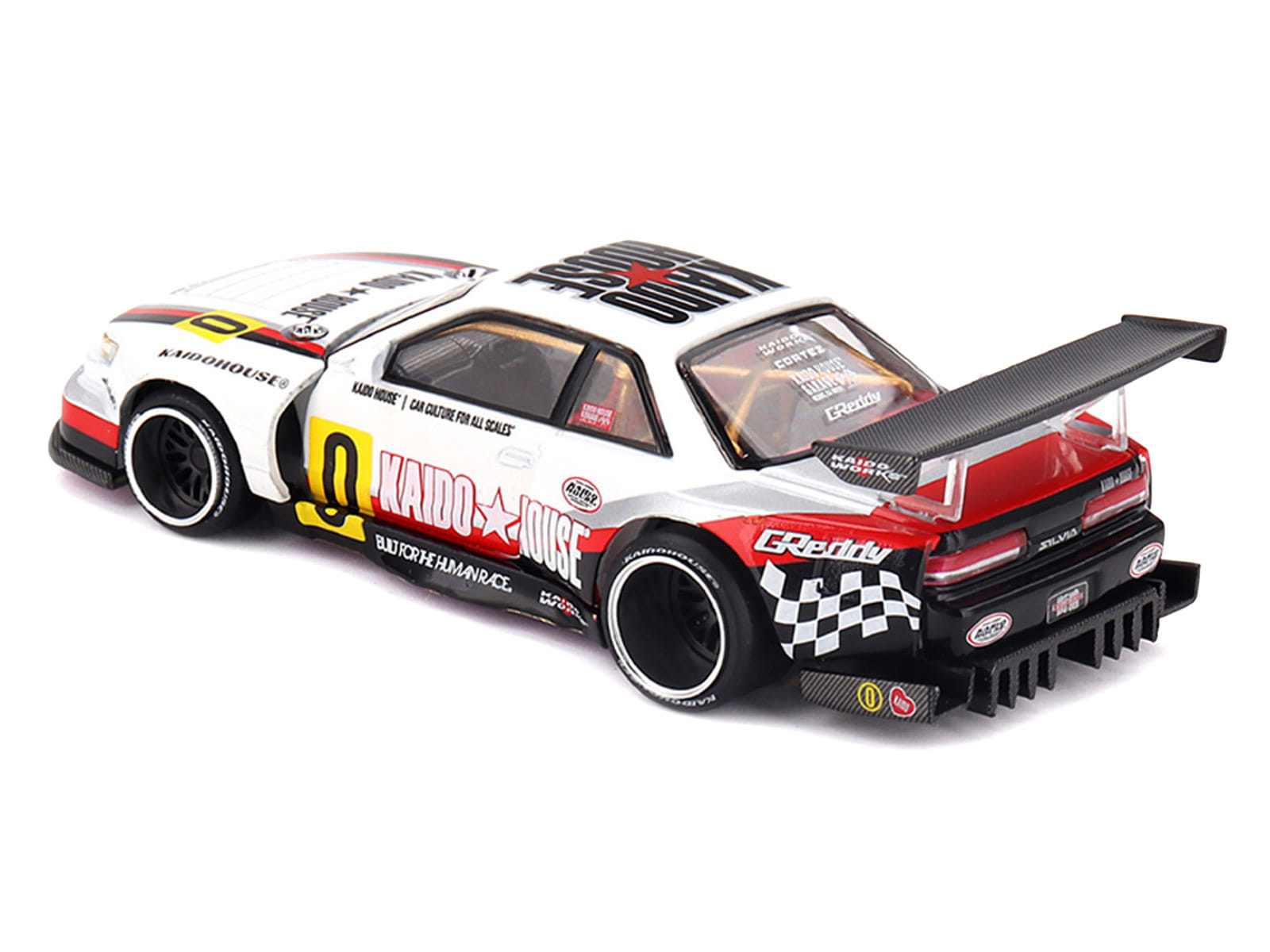 Nissan Silvia S13-R "Circuit Spec V1" RHD (Right Hand Drive) White with Graphics (Designed by Jun Imai) "Kaido House" Special 1/64 Diecast Model Car by Mini GT - Image 4