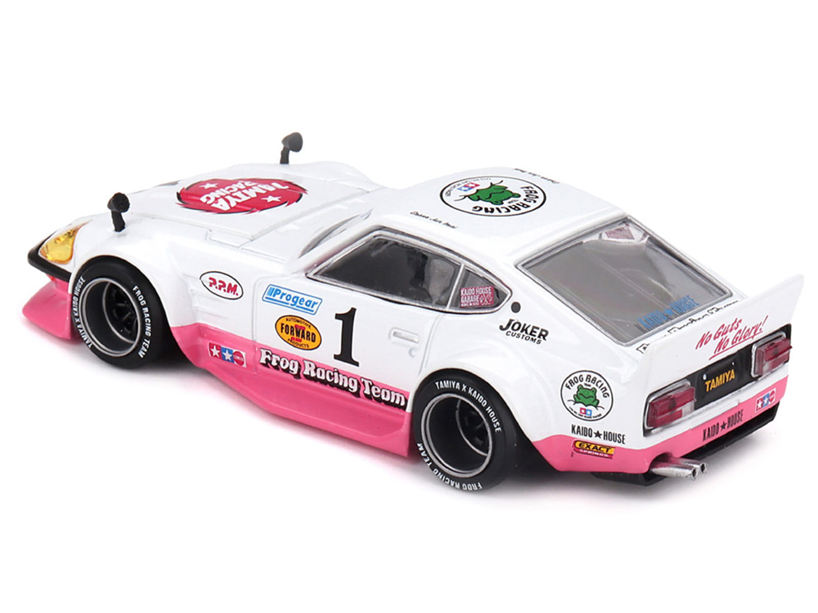 Nissan Fairlady Z RHD (Right Hand Drive) #1 "Tamiya Racing - Frog Racing Team" White and Pink (Designed by Jun Imai) "Kaido House" Special 1/64 Diecast Model Car by Mini GT - Image 4