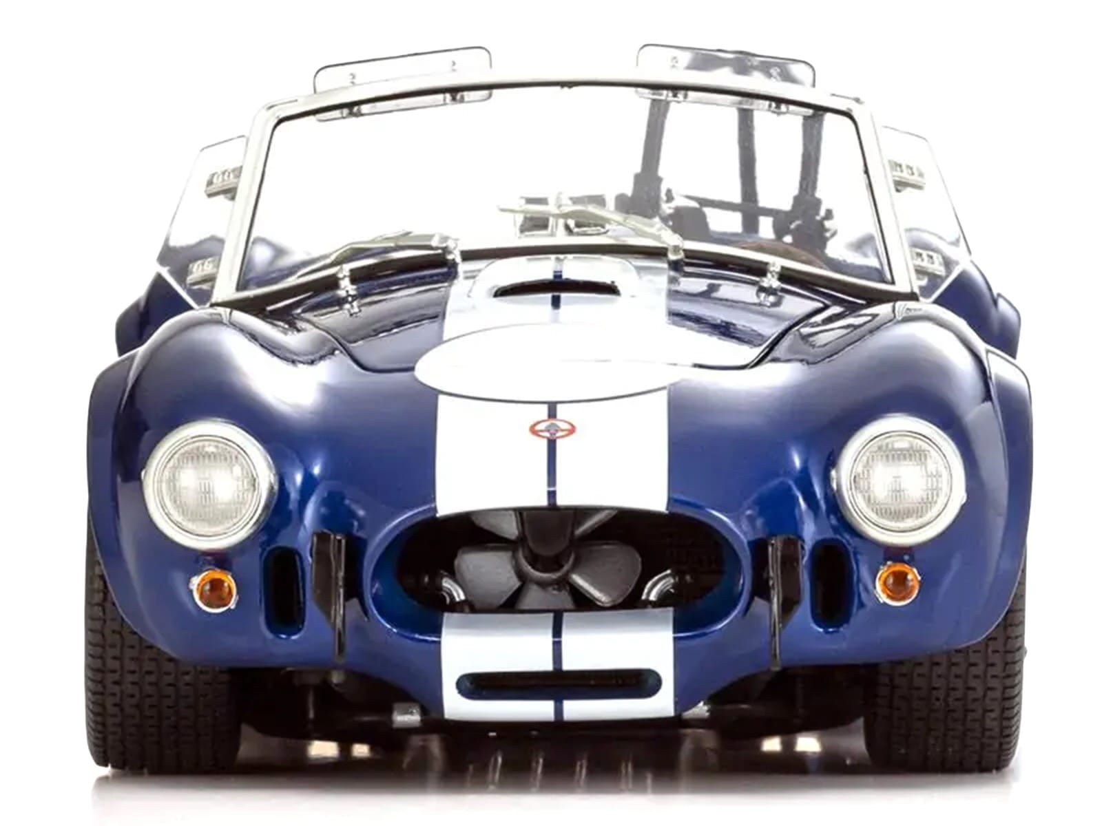 Shelby Cobra 427 S/C Blue with White Stripes and Race Graphics 1/18 Diecast Model Car by Kyosho - Image 5