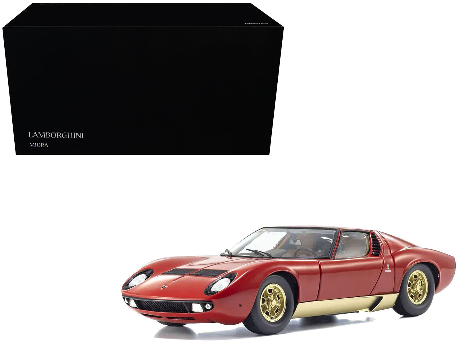 Lamborghini Miura P 400 Red with Gold Accents 1/18 Diecast Model Car by Kyosho