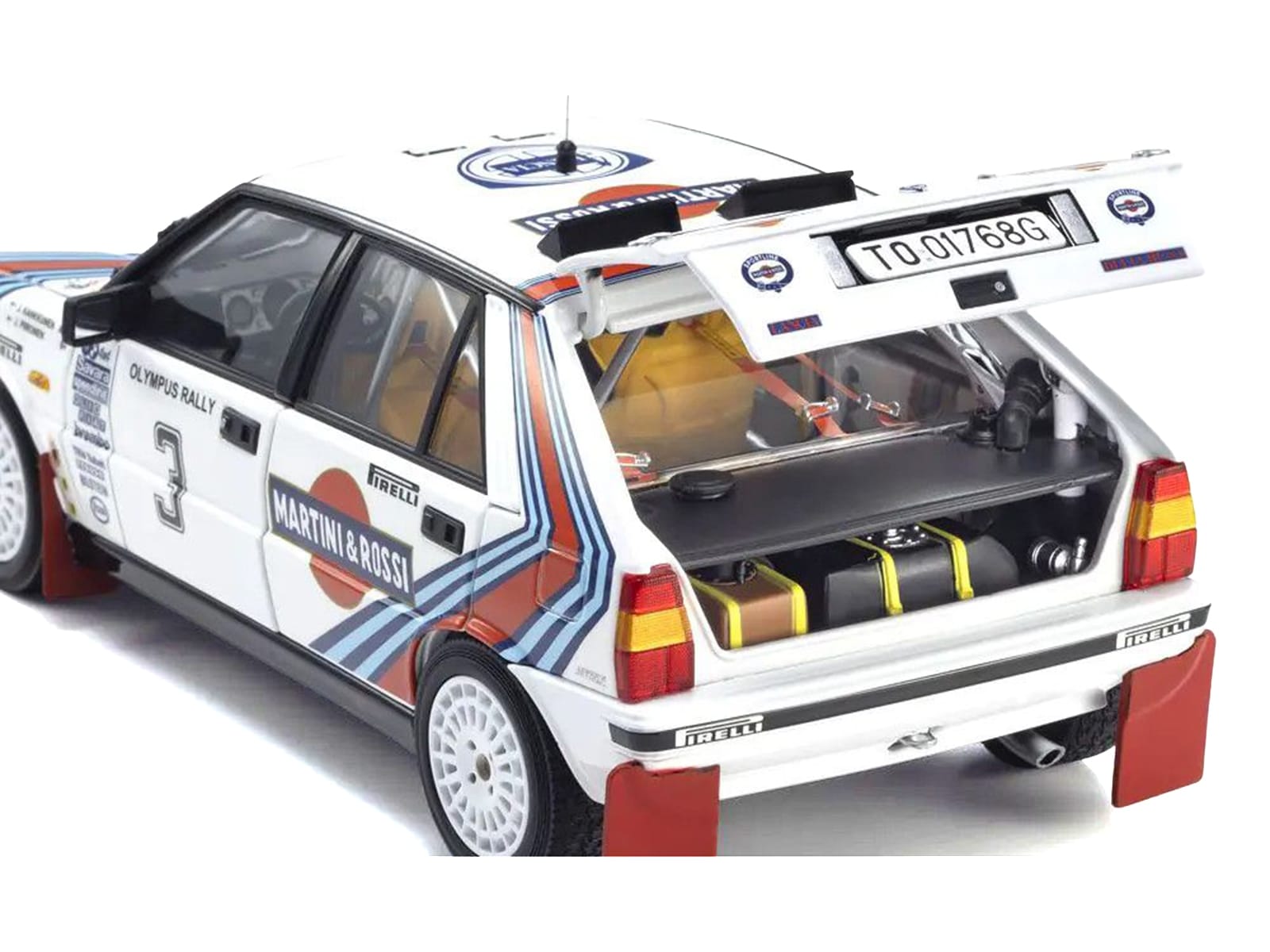 Lancia Delta HF 4WD #3 Juha Kankkunen - Juha Piironen "Martini Racing" Winner "Olympus Rally" (1987) 1/18 Diecast Model Car by Kyosho - Image 4