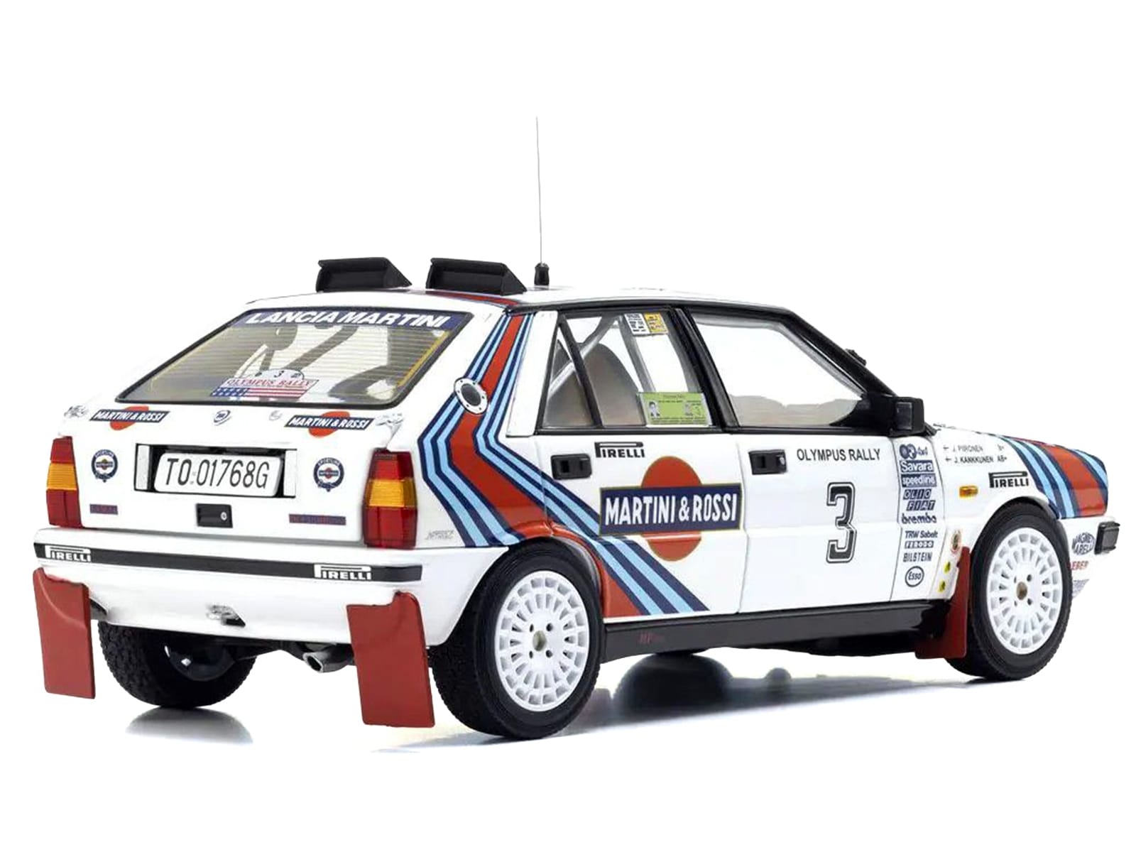 Lancia Delta HF 4WD #3 Juha Kankkunen - Juha Piironen "Martini Racing" Winner "Olympus Rally" (1987) 1/18 Diecast Model Car by Kyosho - Image 5