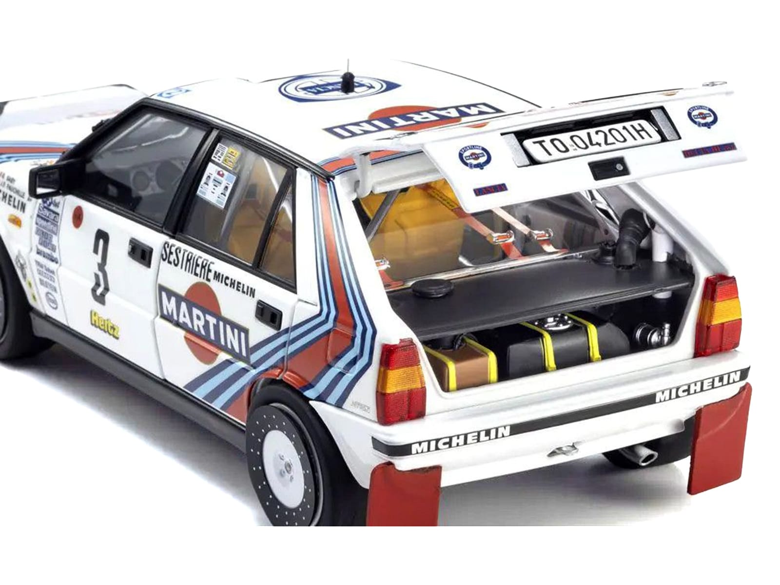 Lancia Delta HF 4WD #3 Bruno Saby - Jean-Francois Fauchille "Martini Racing" Winner "Rally Monte Carlo" (1988) 1/18 Diecast Model Car by Kyosho - Image 5