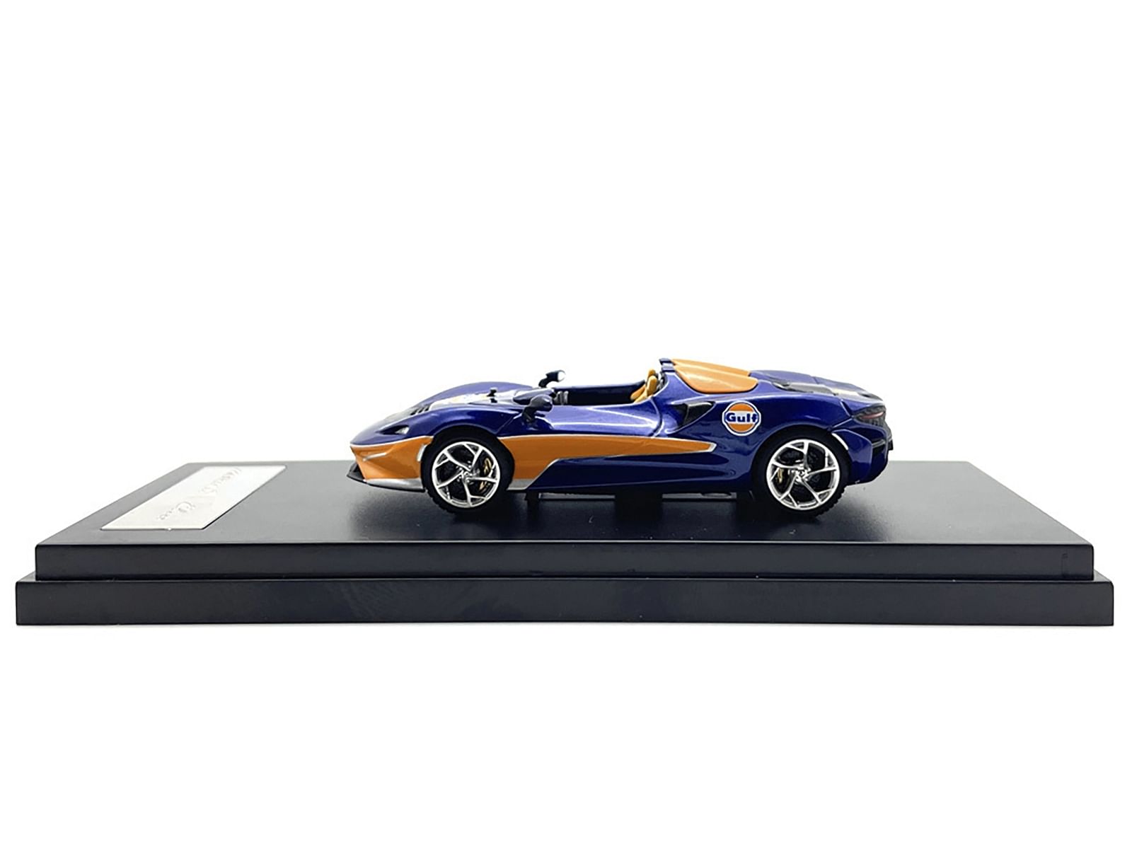 McLaren Elva Convertible Dark Blue Metallic with Orange Accents “Gulf Oil” 1/64 Diecast Model Car by LCD Models